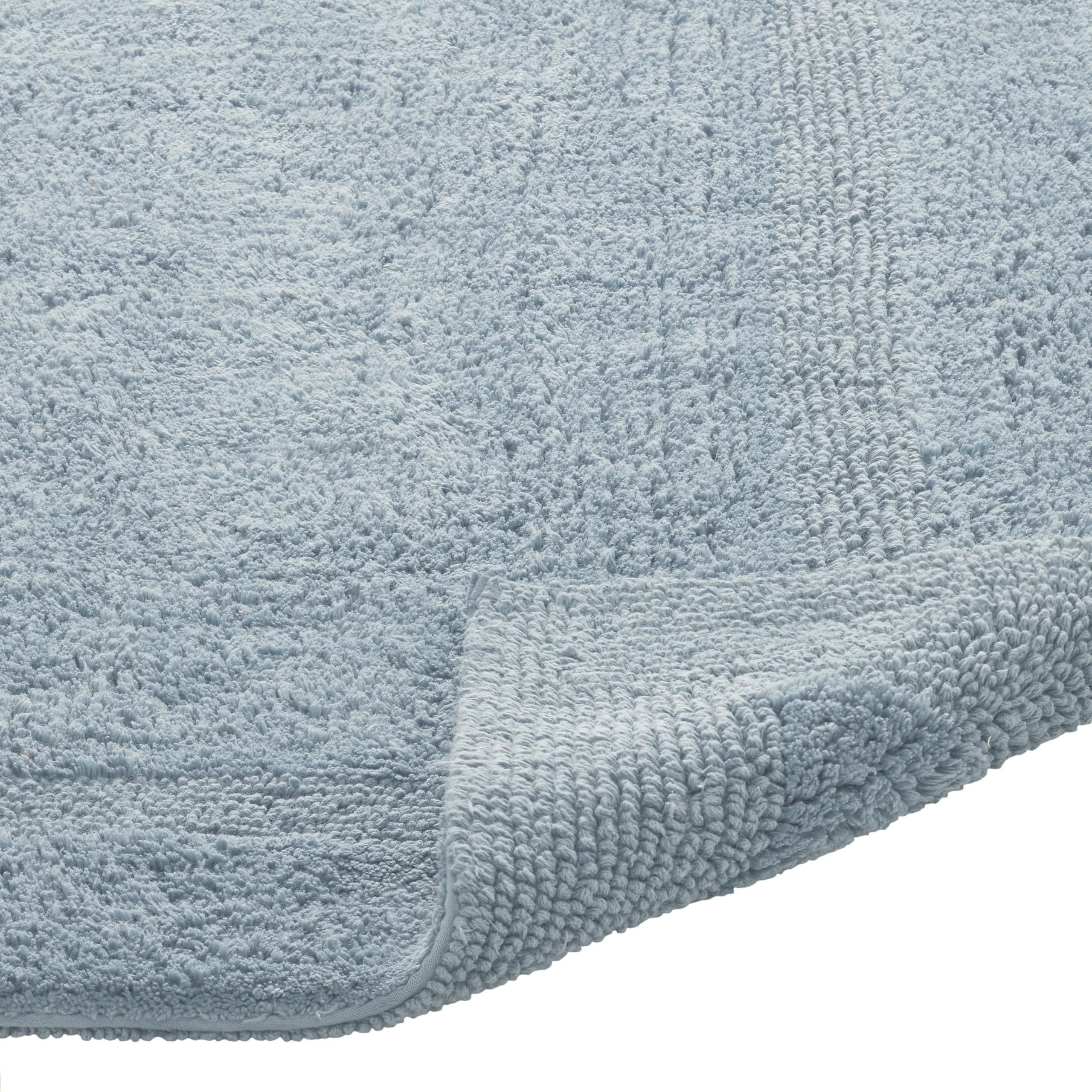 Better Trends 100% Cotton Lux Collection Bath Mats  Blue Bath Mat - Tufted  Reversible & Absorbent & Machine Washable Bath Mats for Bathroom Floor  Shower & Sink  24'' x 40''
