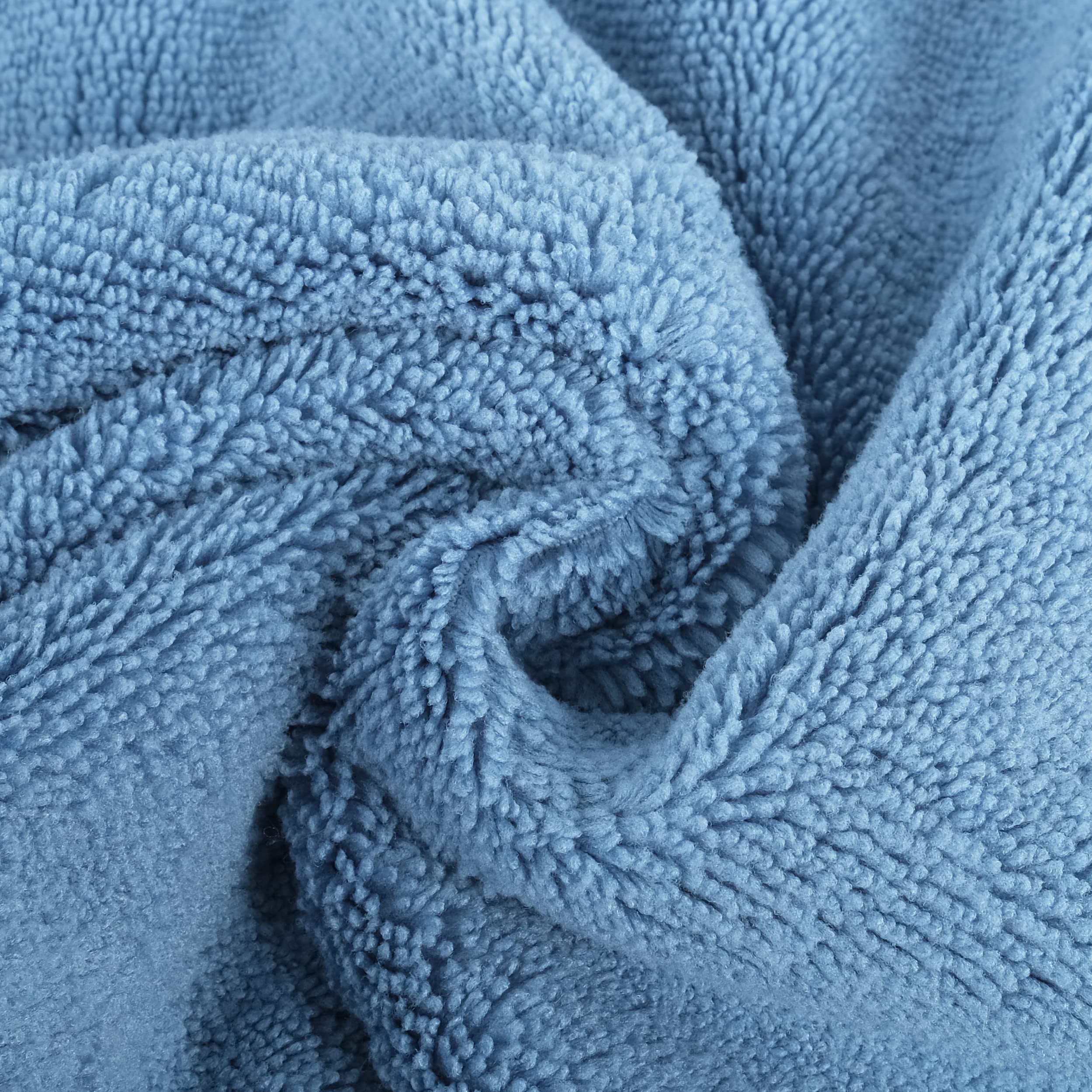 Polyte Quick Dry Lint Free Microfiber Hand Towel, 16 X 30 In, Set Of 4 (Blue)