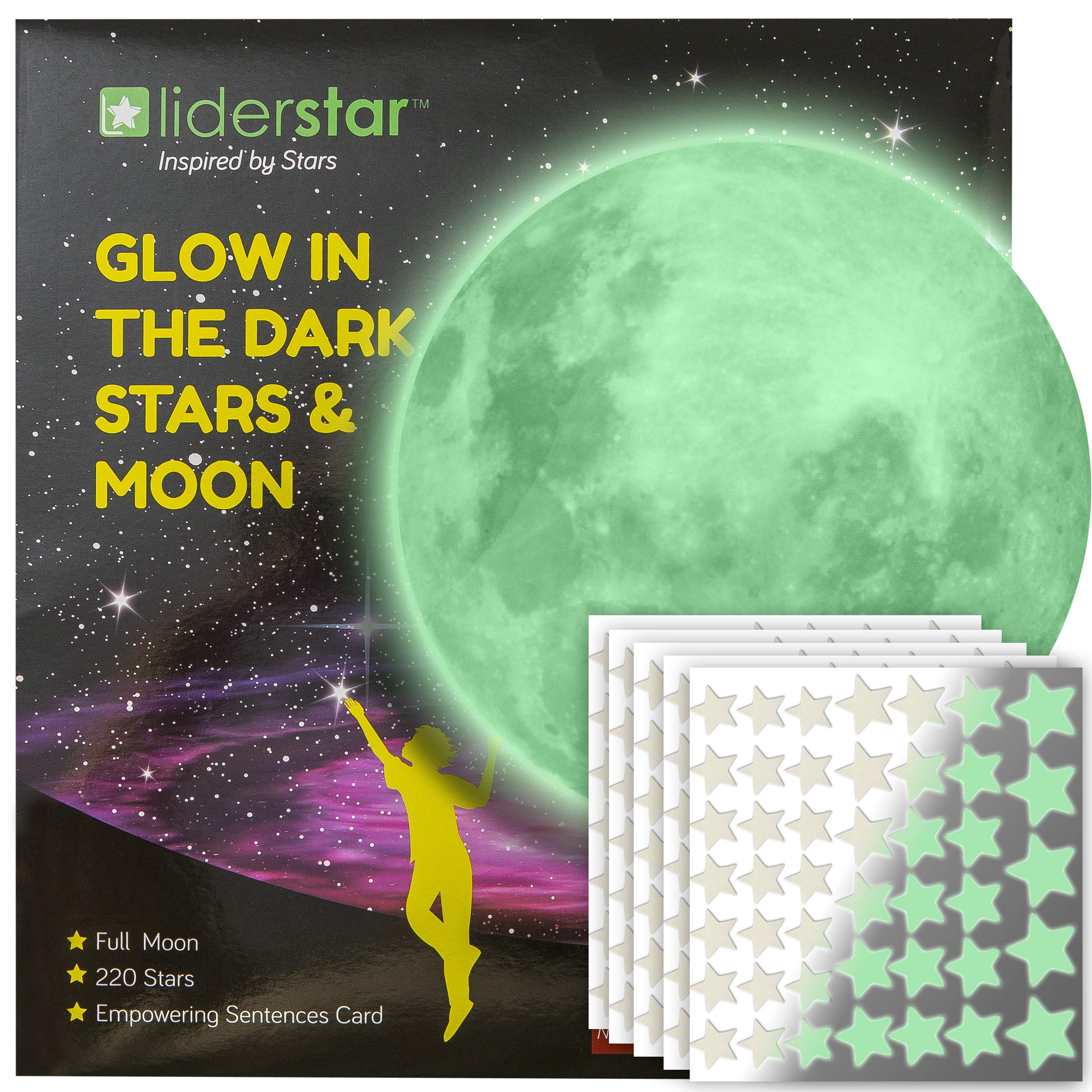 Stars for Ceiling - Glow in The Dark Stars and Moon Wall Decals for Kids Bedroom or Nursery, Luminous Star Stickers for Ceiling,