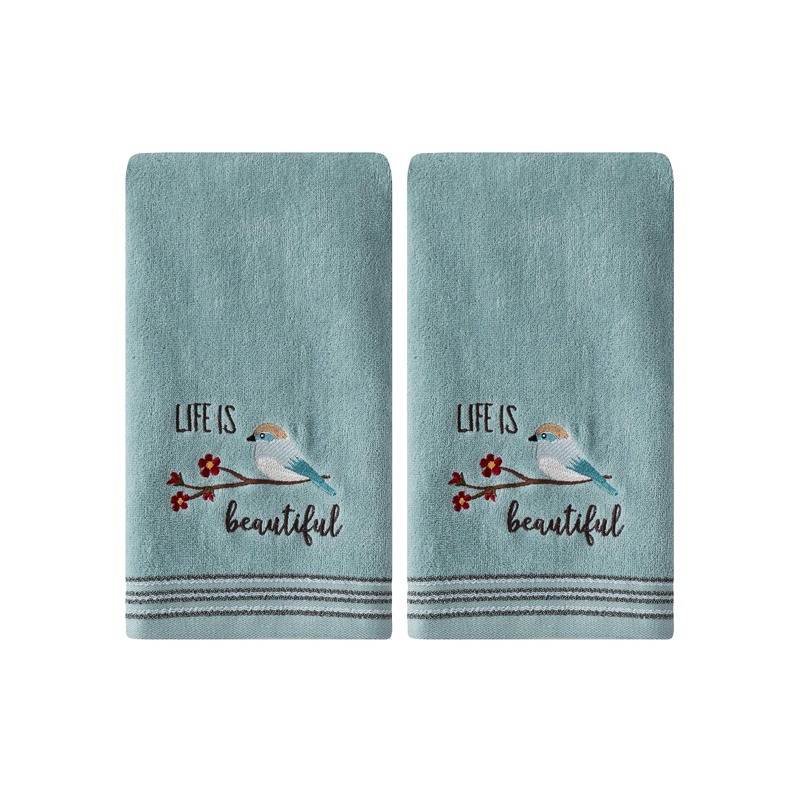 Skl Home By Saturday Knight Ltd. Life Is Beautiful 2 Pc Hand Towel Set, Aqua