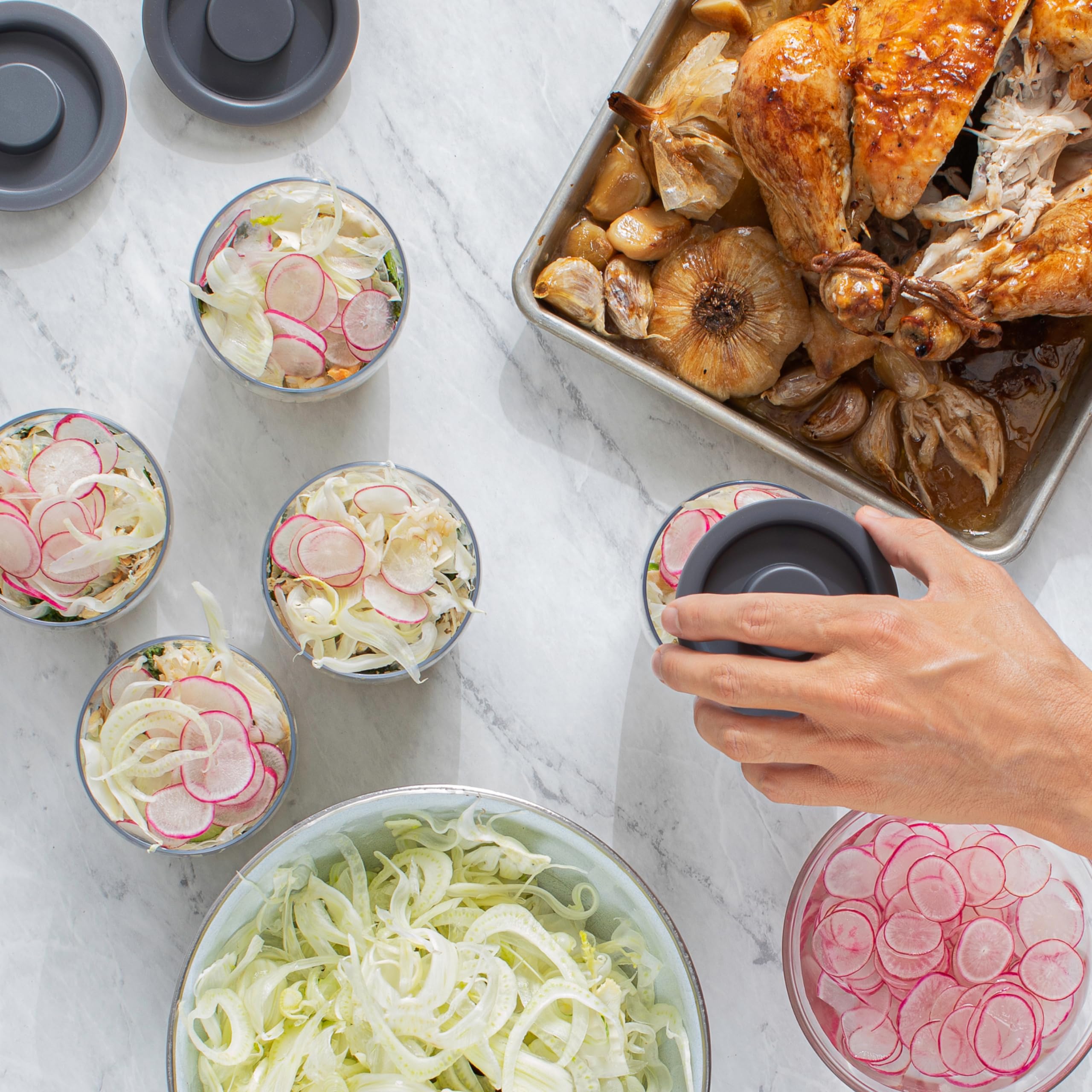S'Well 12Oz Glass Prep Bowl Set Of 4 For Easy Meal Prep, Black, Made From Durable Tempered Glass, Nests Inside 21.5Oz S'Well Eat