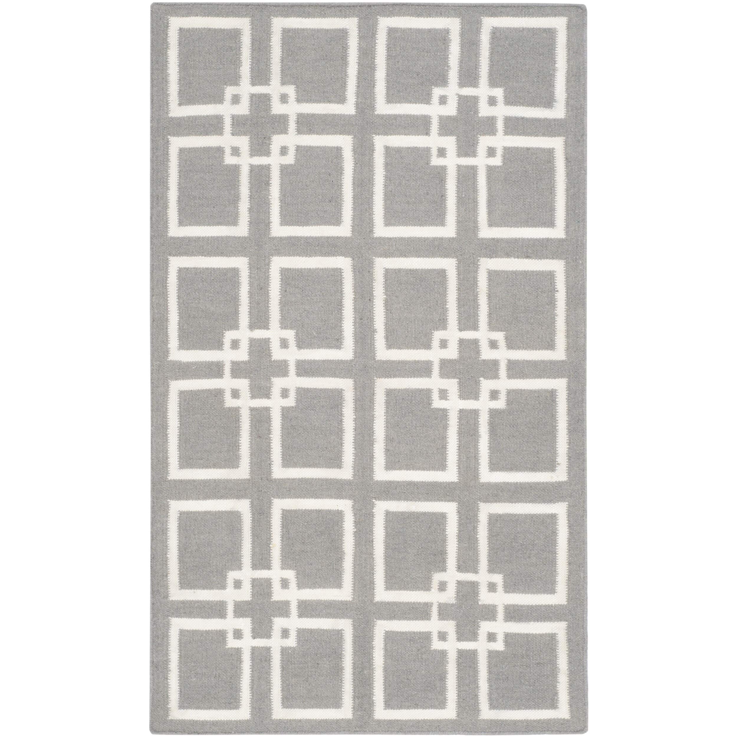 MARTHA STEWART x SAFAVIEH MSR1151C Square, Dance Wool & Silk Accent Rug, 3 x 5, Cement Gray