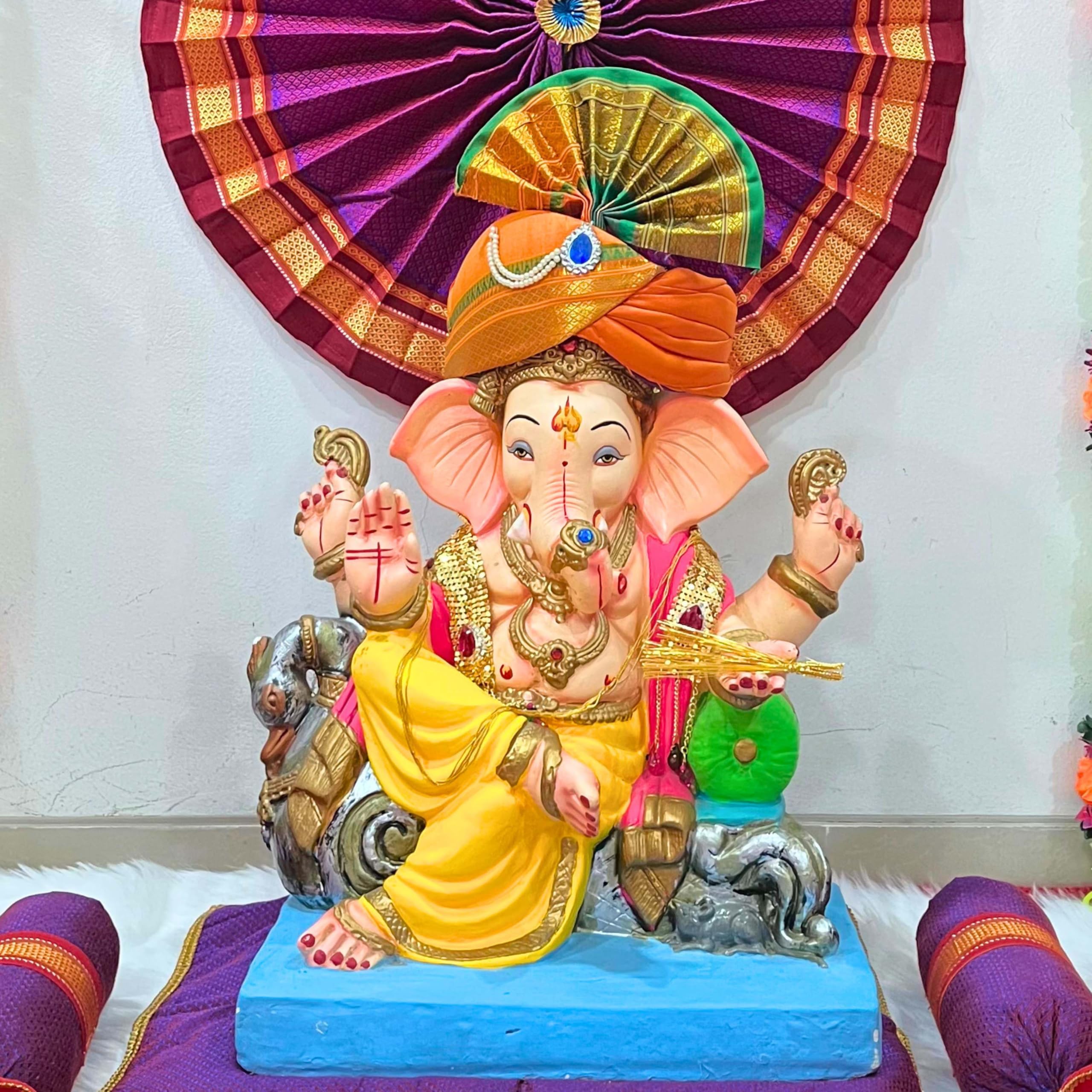 Punyatva Ganpati Shela In Metal(Gold)/ Gauri Ganpati Decoration Accessories/Ganpati Uparna/Shawl For Ganesh Idol/God Poshak