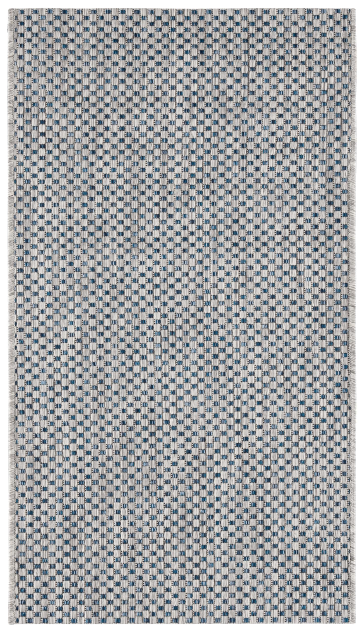 SAFAVIEH Courtyard Collection Accent Rug - 2 x 37, Grey & Navy, Non-Shedding & Easy Care, Indoor/Outdoor & Washable-Ideal for 