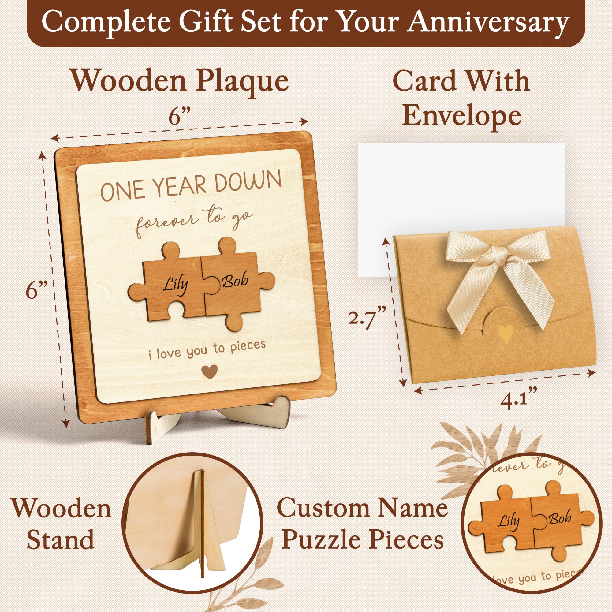 Stofinity 1 Year Anniversary Wood Gift For Boyfriend - One Year Paper Anniversary For Men, 1 Year Anniversary Dating Gifts For G