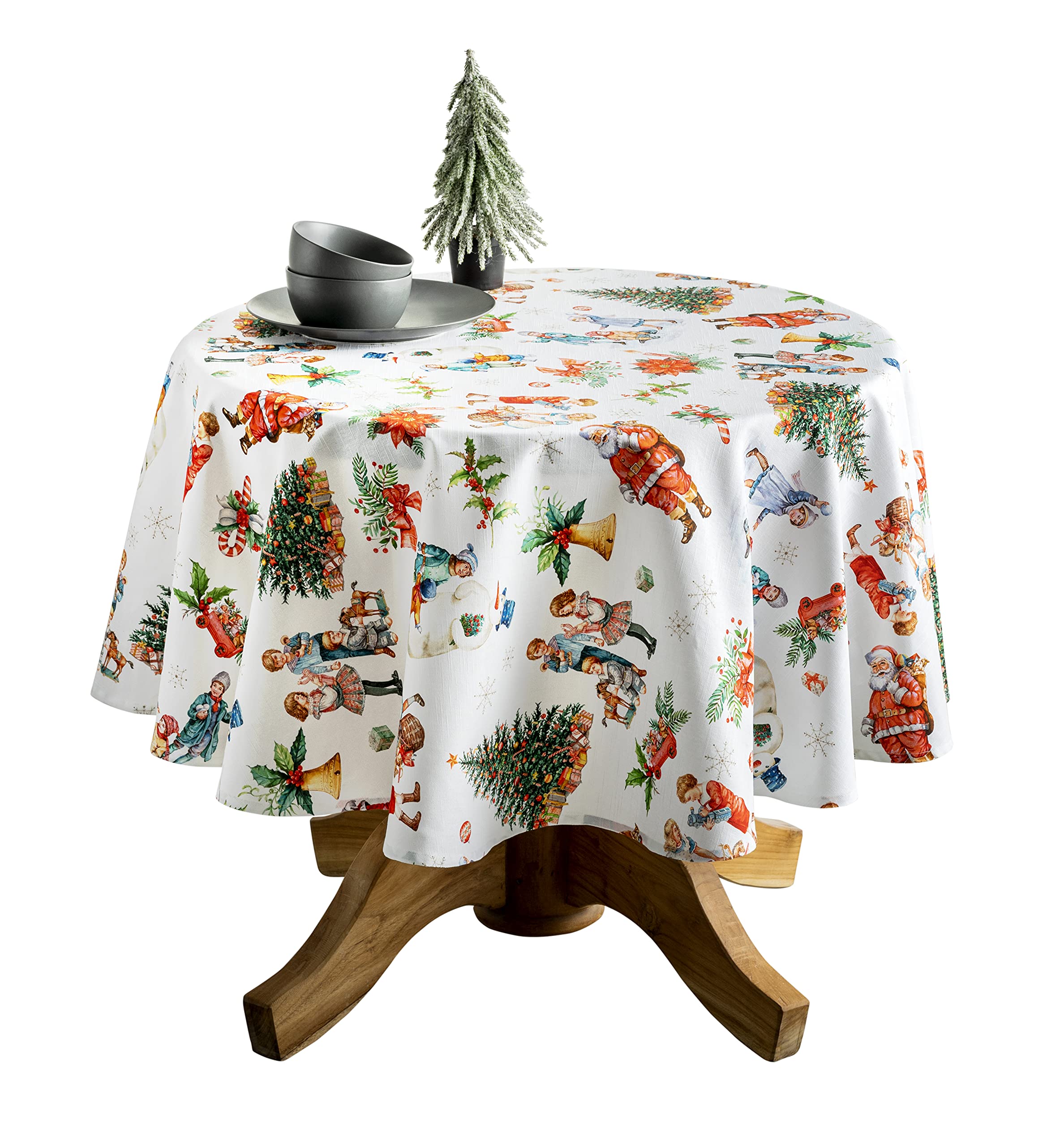 Maison D Hermine Chromo 100% Cotton Tablecloth Kitchen Dining Table Cloth For Round Tables Farmhouse Tabletop Cover For Parties,
