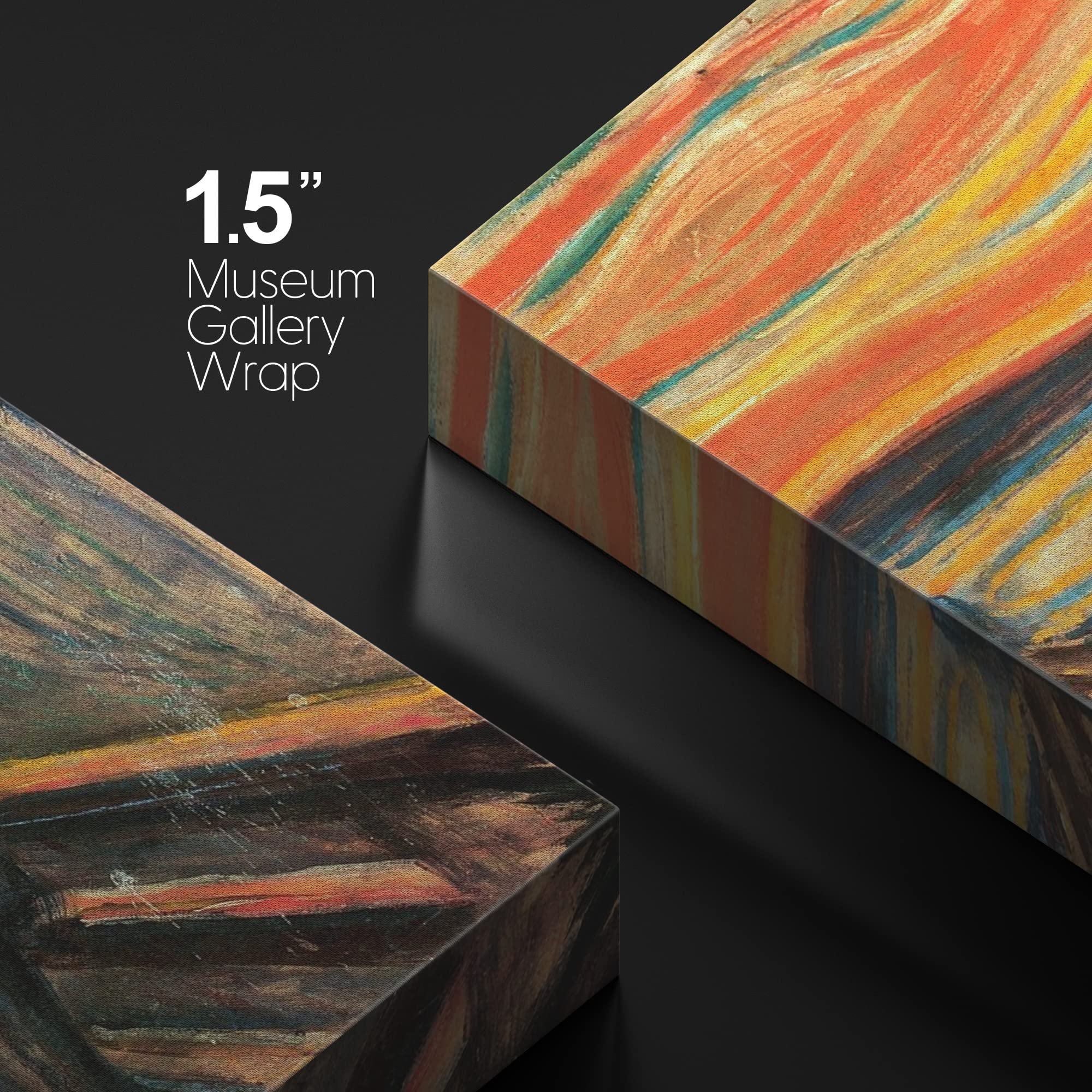 wall26 Canvas Print - The Scream by Edvard Munch, 24"x36", Colorful Fine Art for Living Room, Bedroom, Office