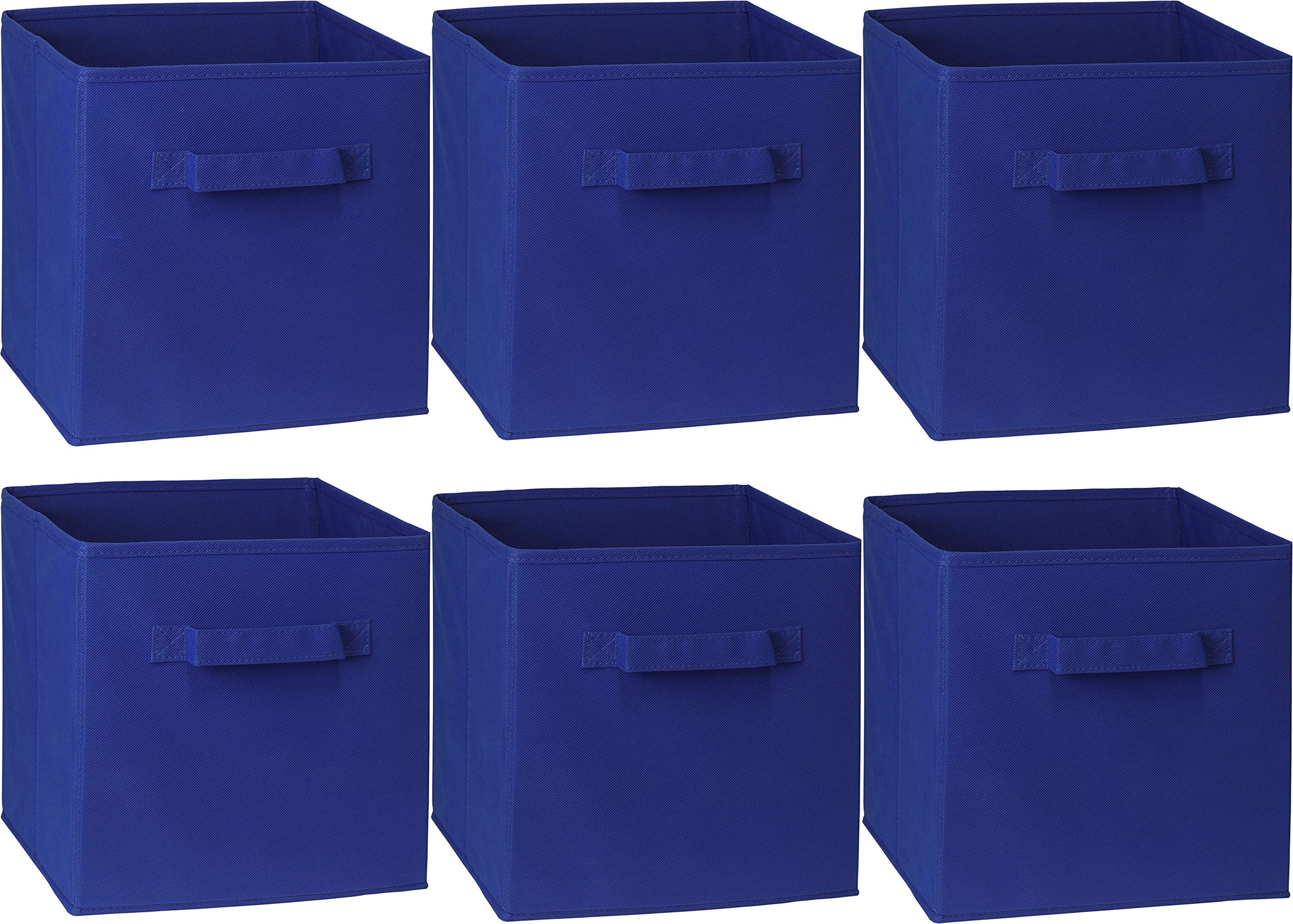 Simple Houseware Foldable Cube Storage Bin, Dark Blue - 6 Pack