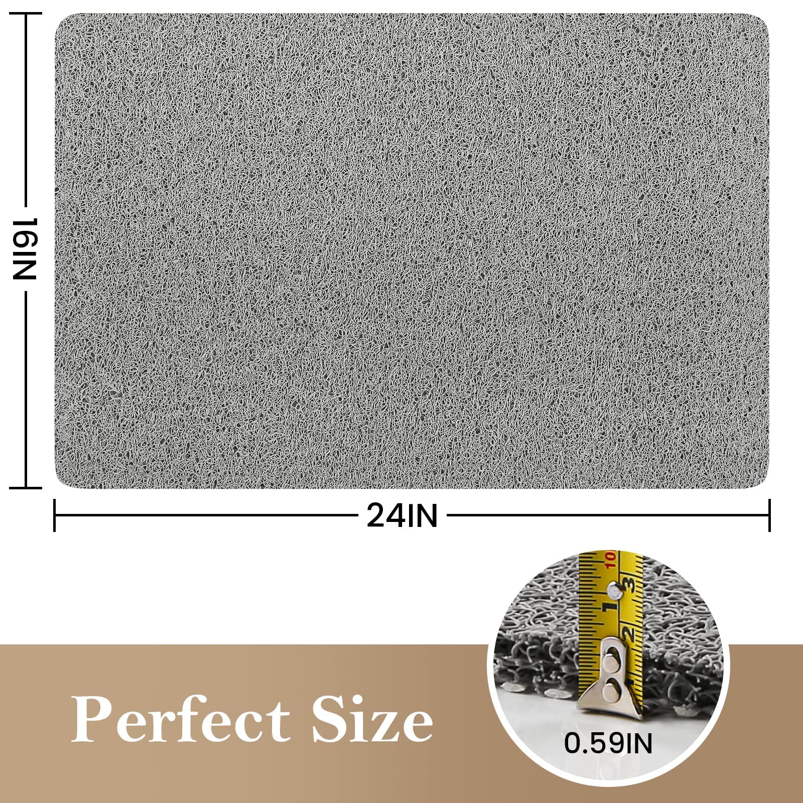 Pvc Loofah (Phthalate Free) Shower/Bathtub Mat Non-Slip, 24X16 Inch, Soft Tub Mat With Drain, For Tub And Bathroom,Quick Drying,