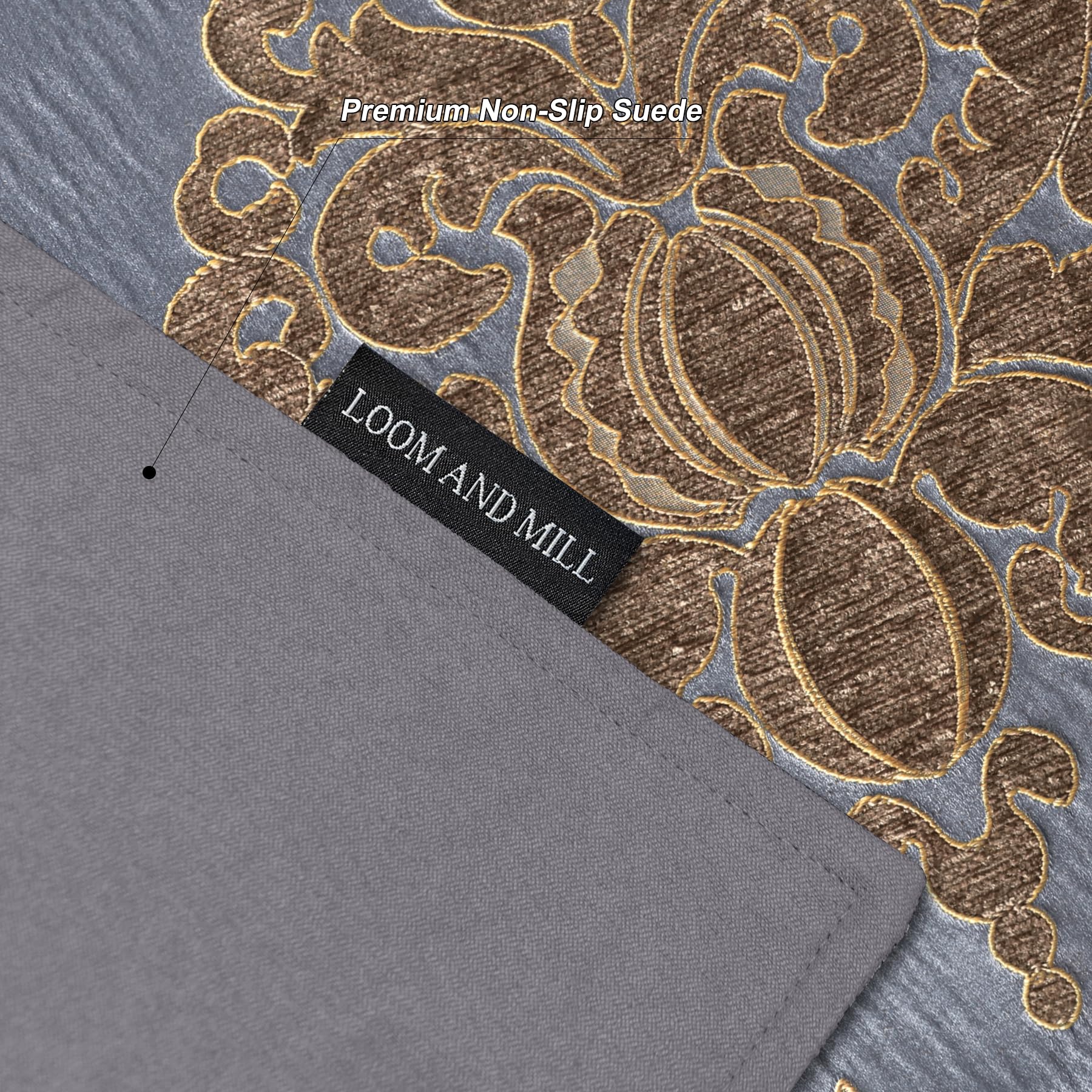 Loom And Mill Luxury Damask Placemats Set Of 6, Traditional Jacquard Table Place Mats For Dining Table Kitchen Room Holiday Banq