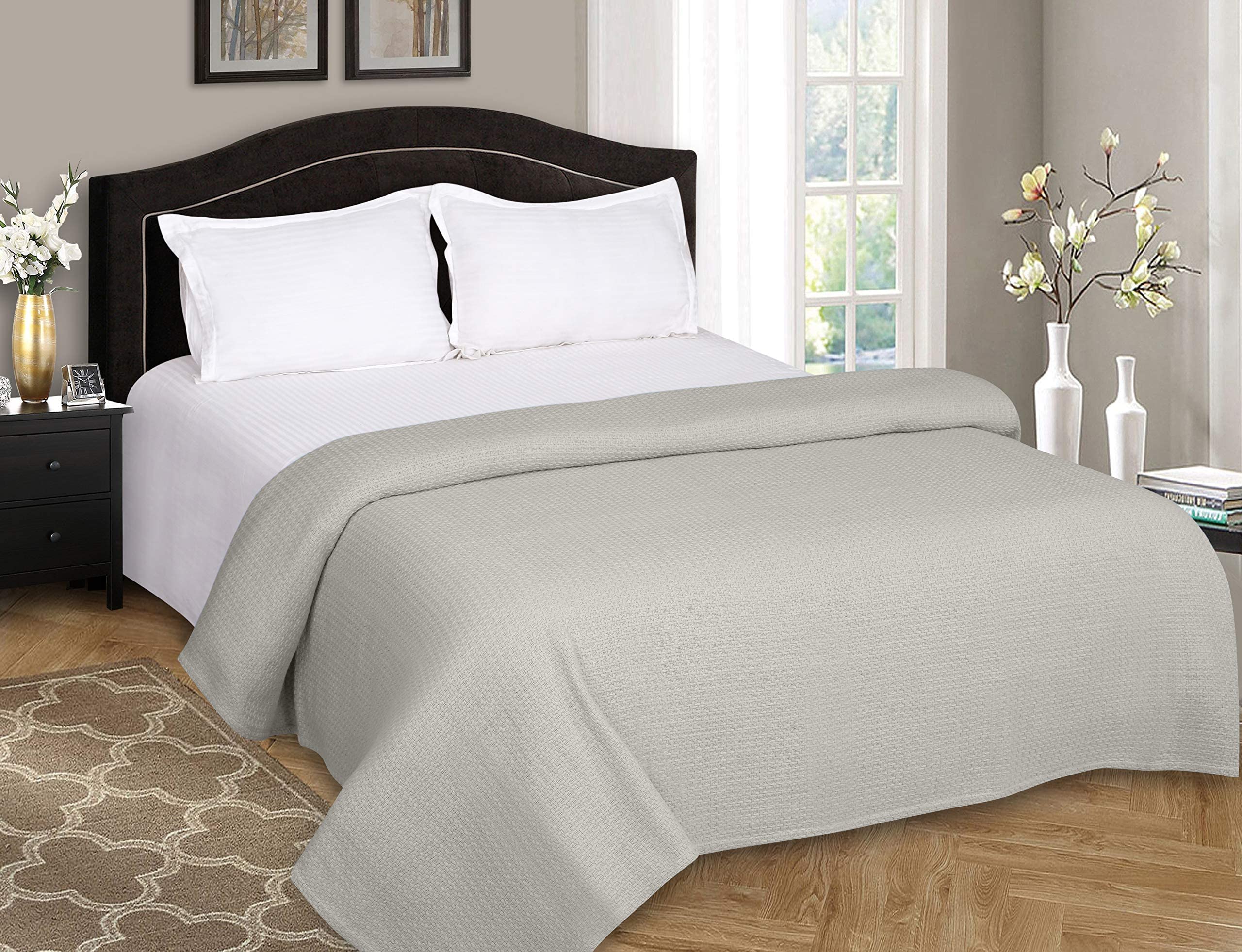 Elvana Home 100 Cotton Bed Blanket, Breathable Bed Blanket Queen Size, Cotton Thermal Blankets Queen, Perfect For Layering Any B