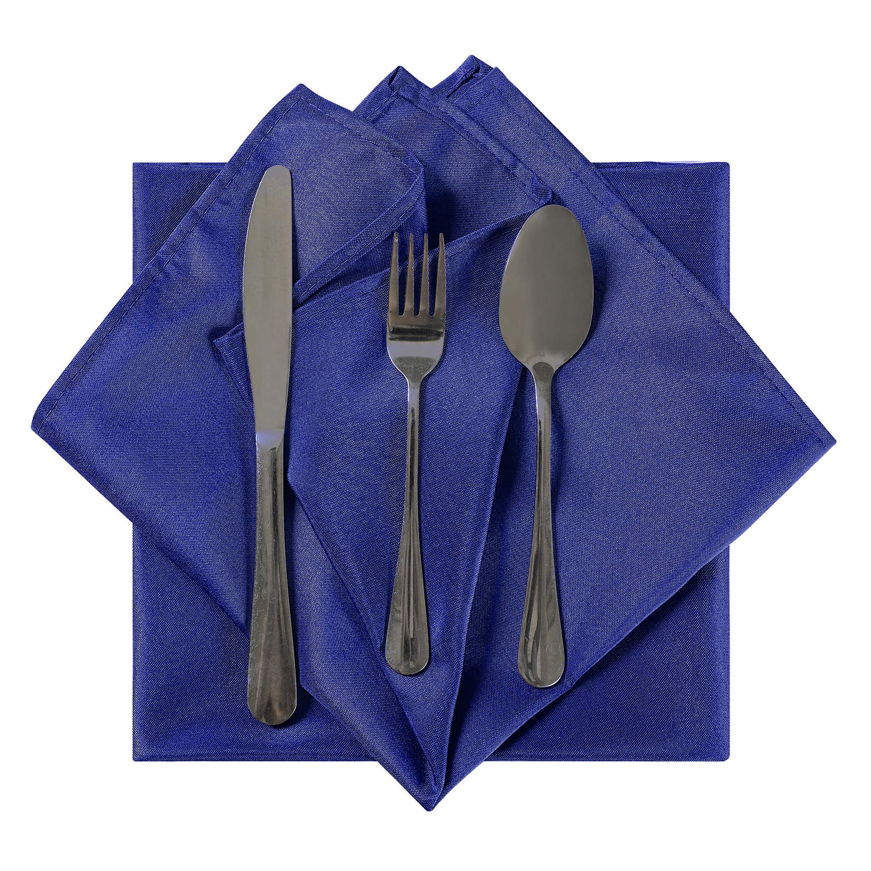 Cloth Napkins 20X20 Inch Washable Polyester Dinner Napkins Soft Table Napkins For Wedding Party Dining Banquet(Royal Blue,100Pcs