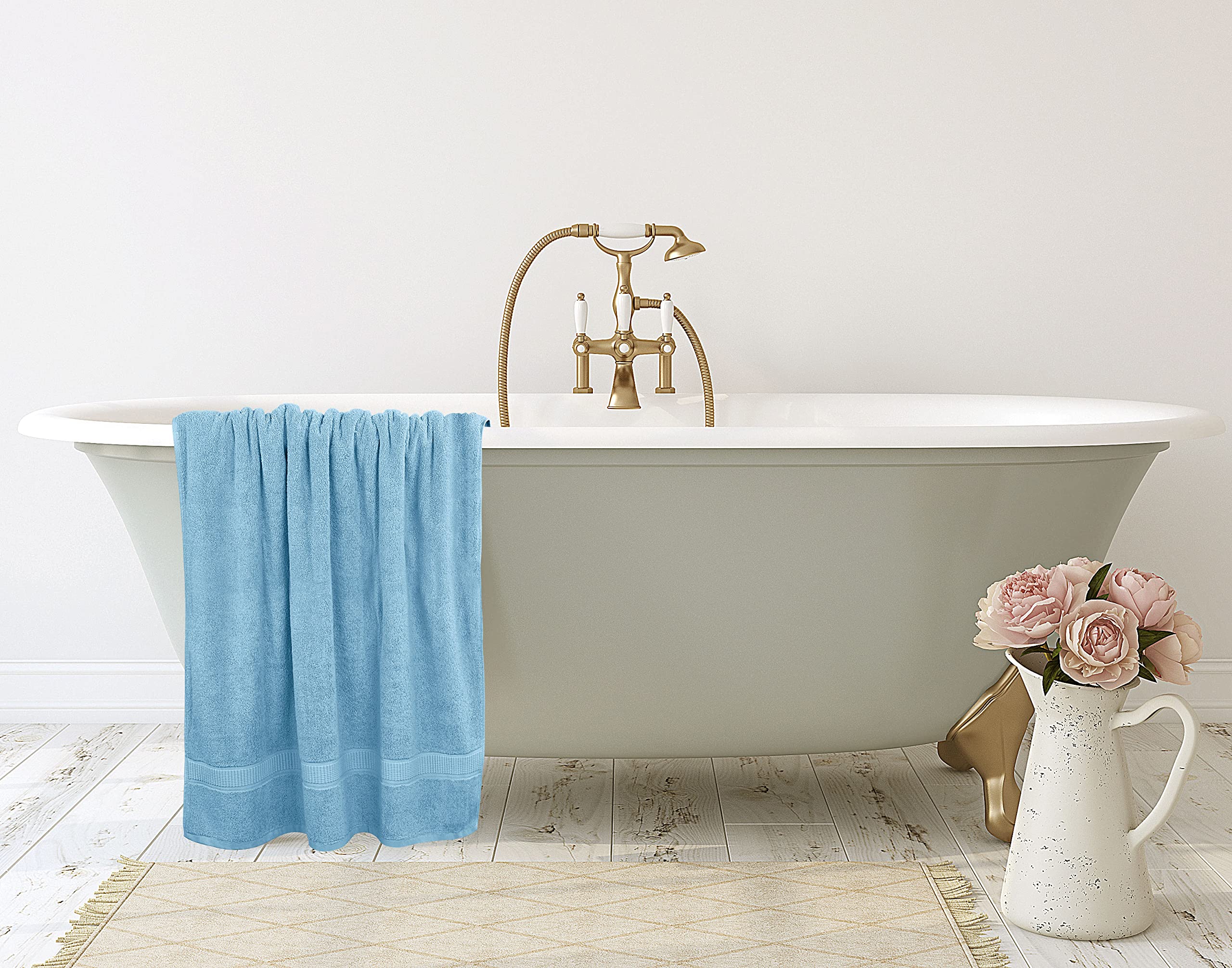 Utopia Towels - Luxurious Jumbo Bath Sheet 2 Piece - 600 Gsm 100% Ring Spun Cotton Highly Absorbent And Quick Dry Extra Large Ba