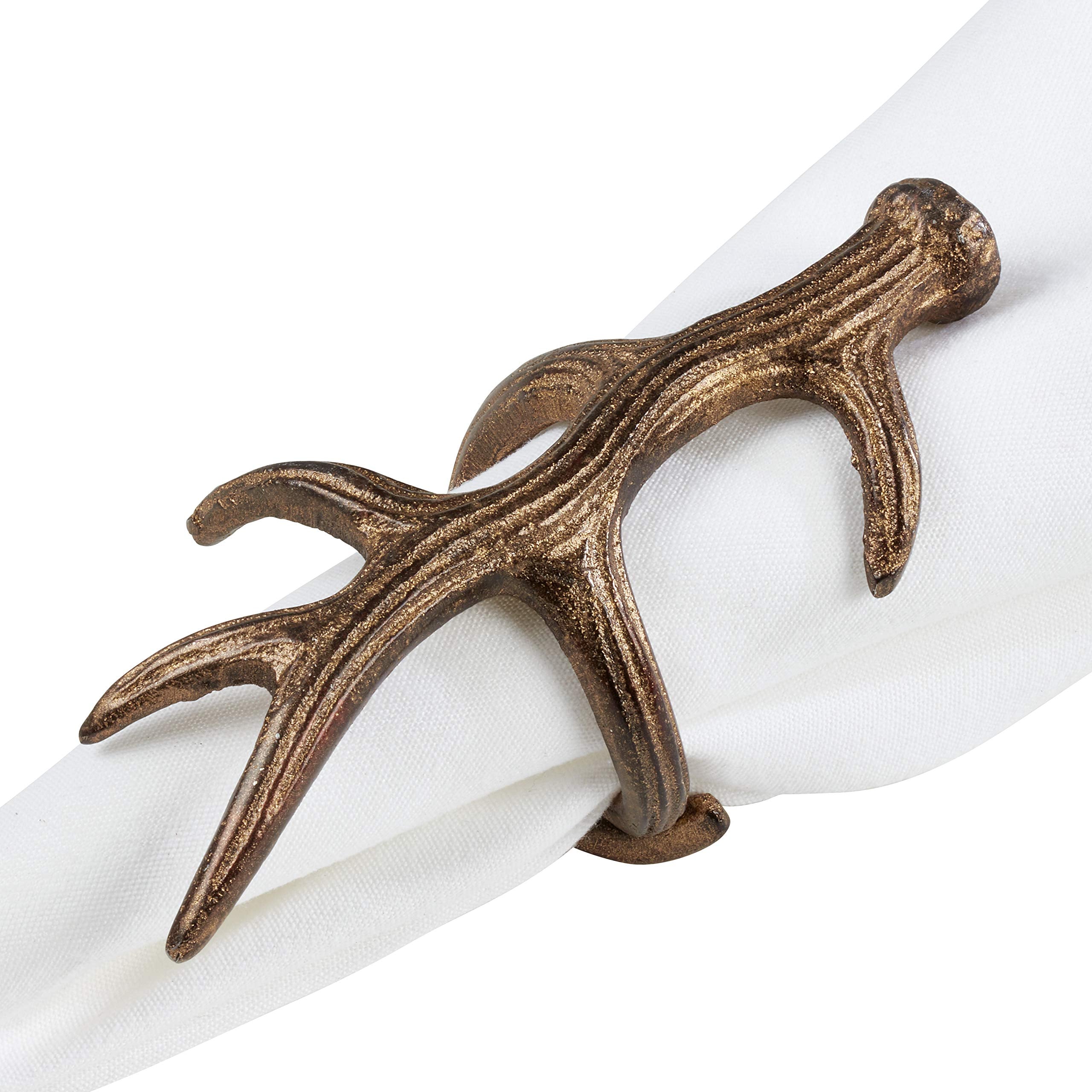 Saro Lifestyle Antler Napkin Rings (Set Of 4)