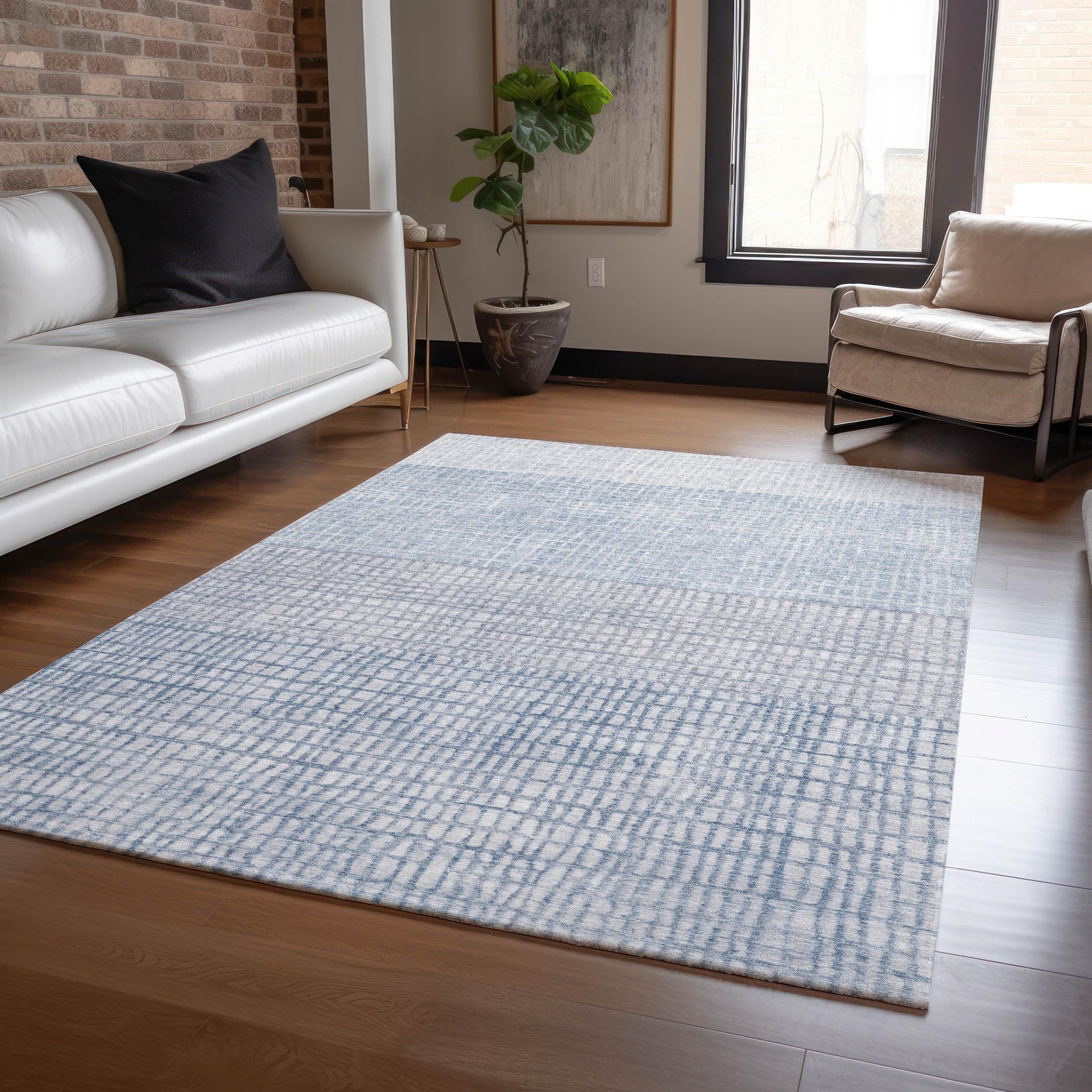 Machine Washable Indoor/Outdoor Chantille Sky 3 x 5 Rug