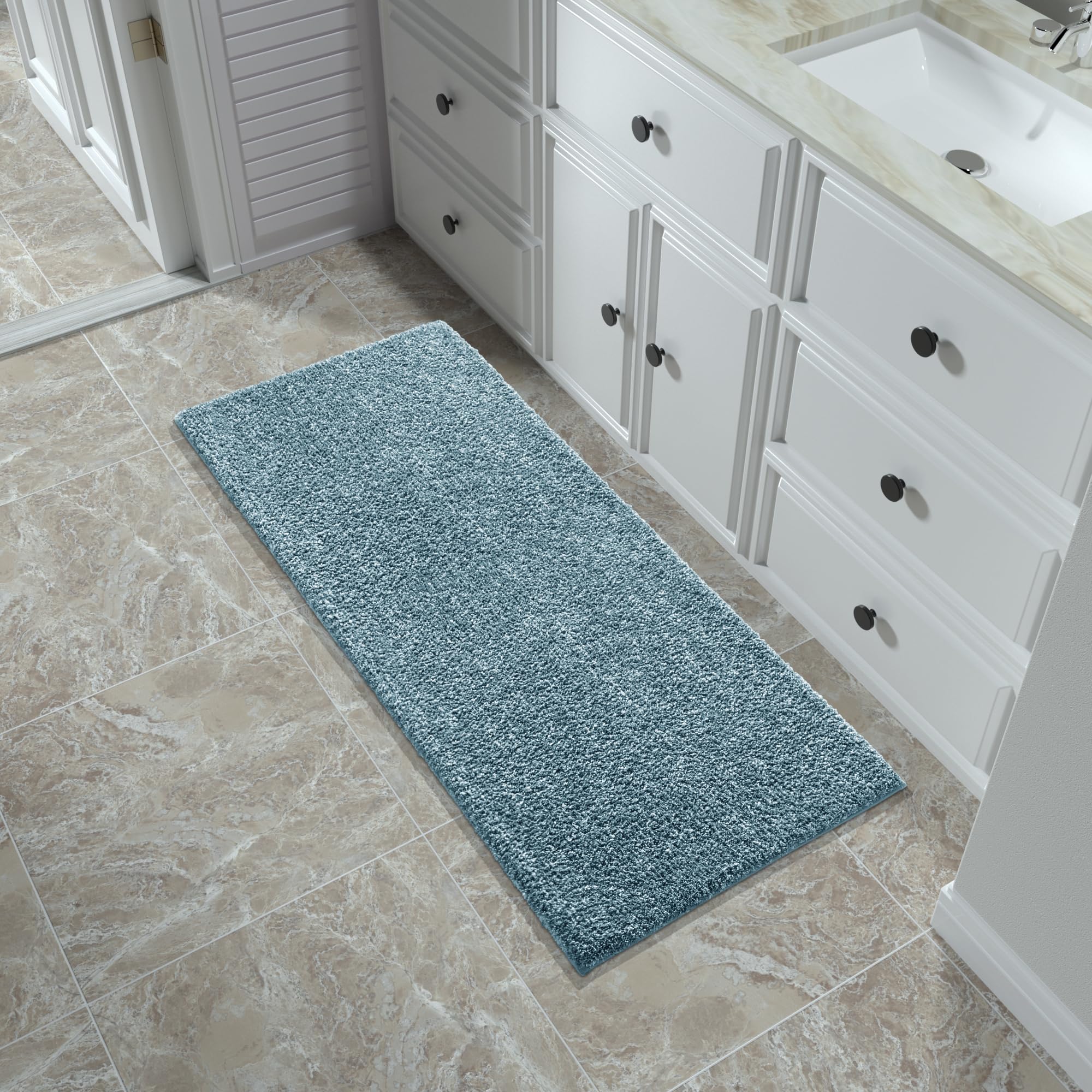 Yimobra Bathroom Rugs Mat, Extra Soft Comfortable Bath Rugs, Non-Slip, Water Absorbent And Thick Bathroom Floor Mat, Machine Was