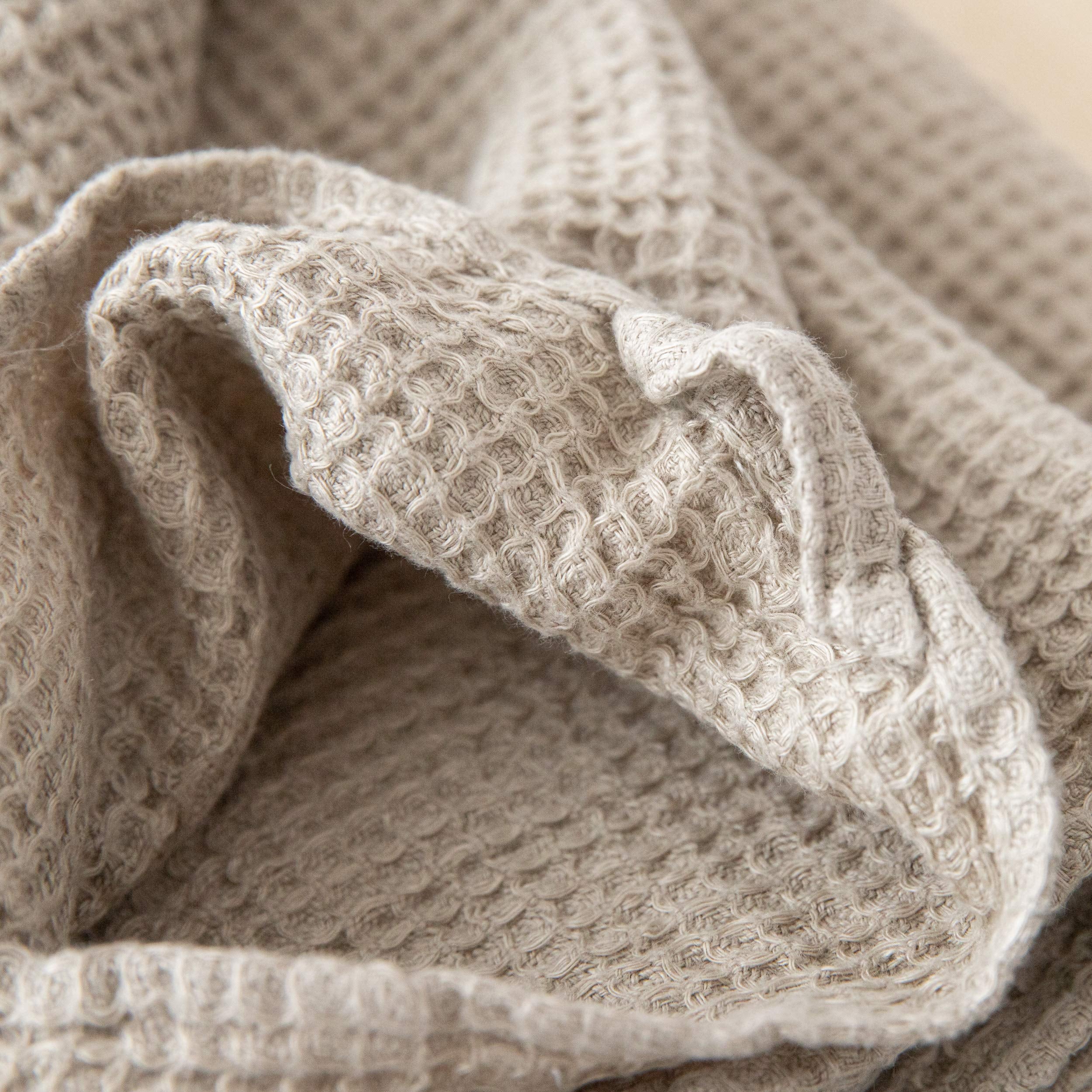 Linenme Wafer Wash Cloths, 12''X 12'', Natural