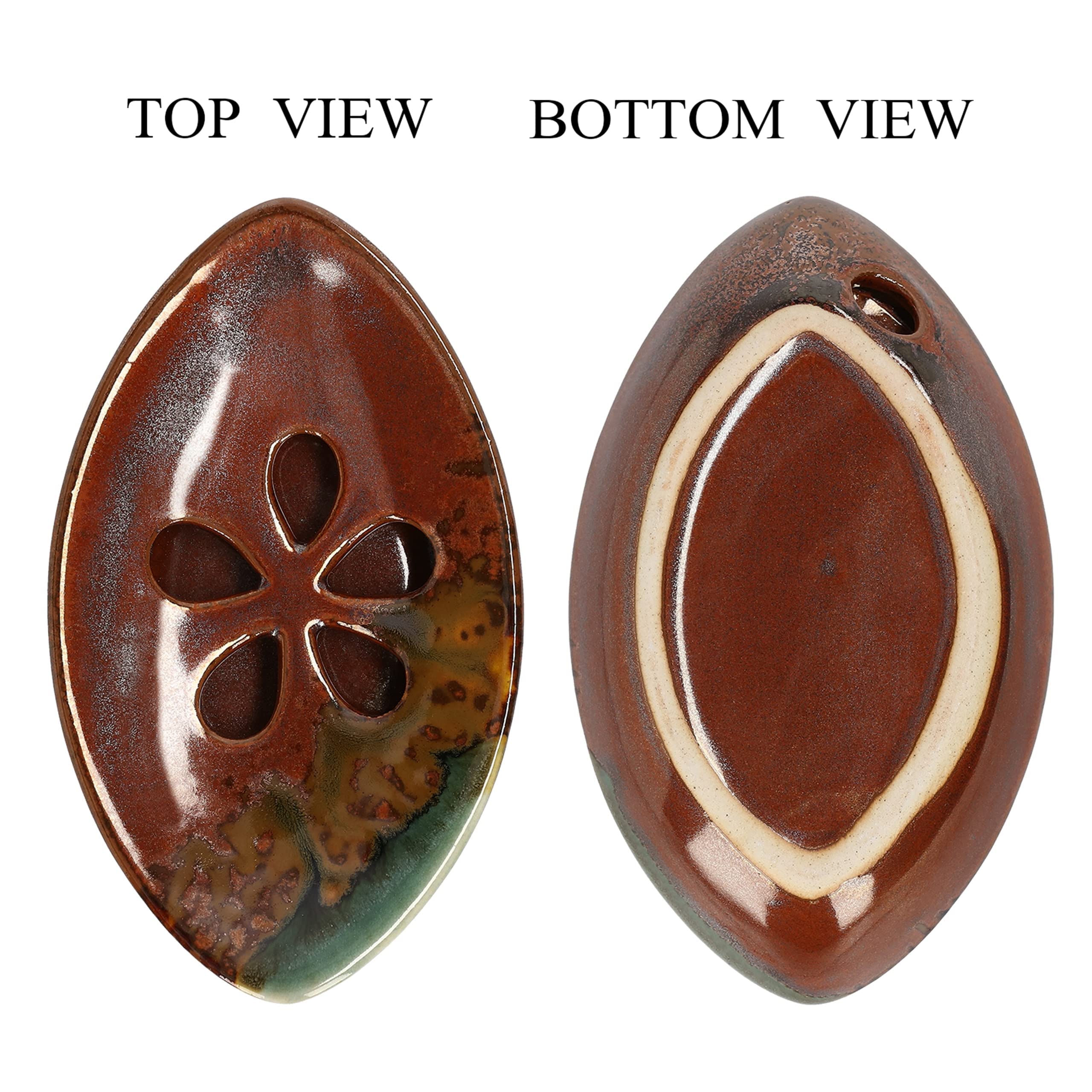 Lungmongkol Shop Ceramic Soap Dish With Self Draining Tray For Bathroom, Kitchen (Reddish Brown) 6.25 X 3.75 X 1 Inches (Lxwxh)