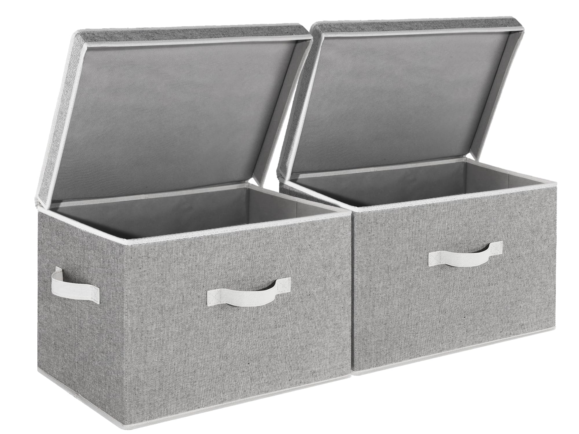 Storageworks Closet Storage Bin With Lids, Decorative Storage Boxes With Handles, Fabric Storage Bins For Clothes, Jumbo, Gray,
