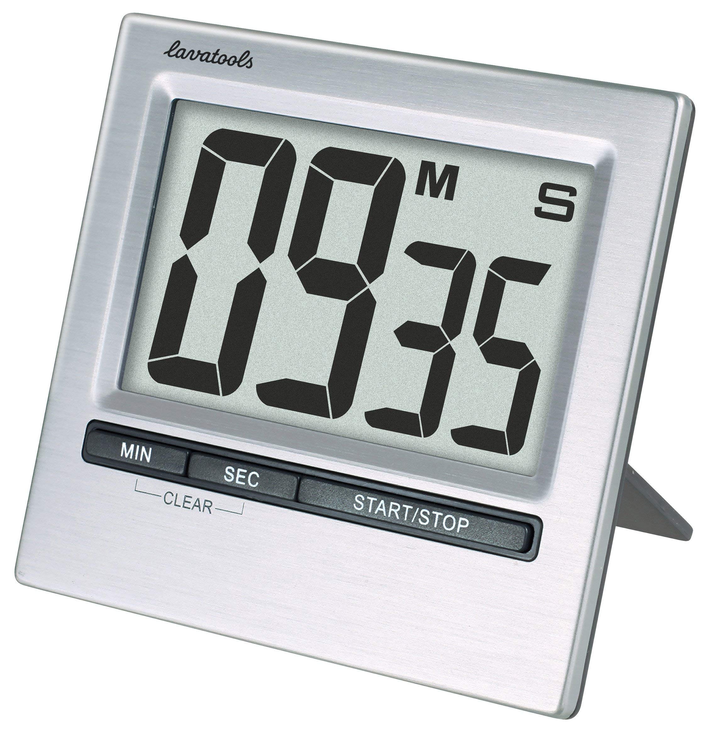 Lavatools Kt2 Digital Kitchen Timer & Stopwatch, Large Display, Bold Digits, Simple Operation, Loud Alarm, Magnetic Kickstand Fo