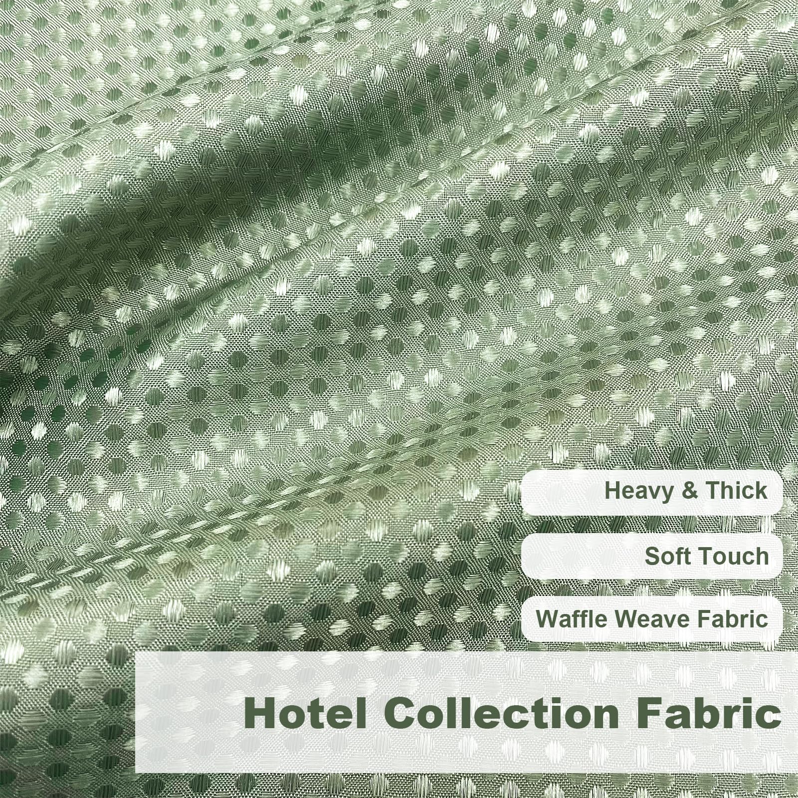 Final Friday Sage Green Shower Curtain Fabric, Waffle Shower Curtains For Bathroom, Hotel Luxury Cloth Bath Curtain Boho Bathroo