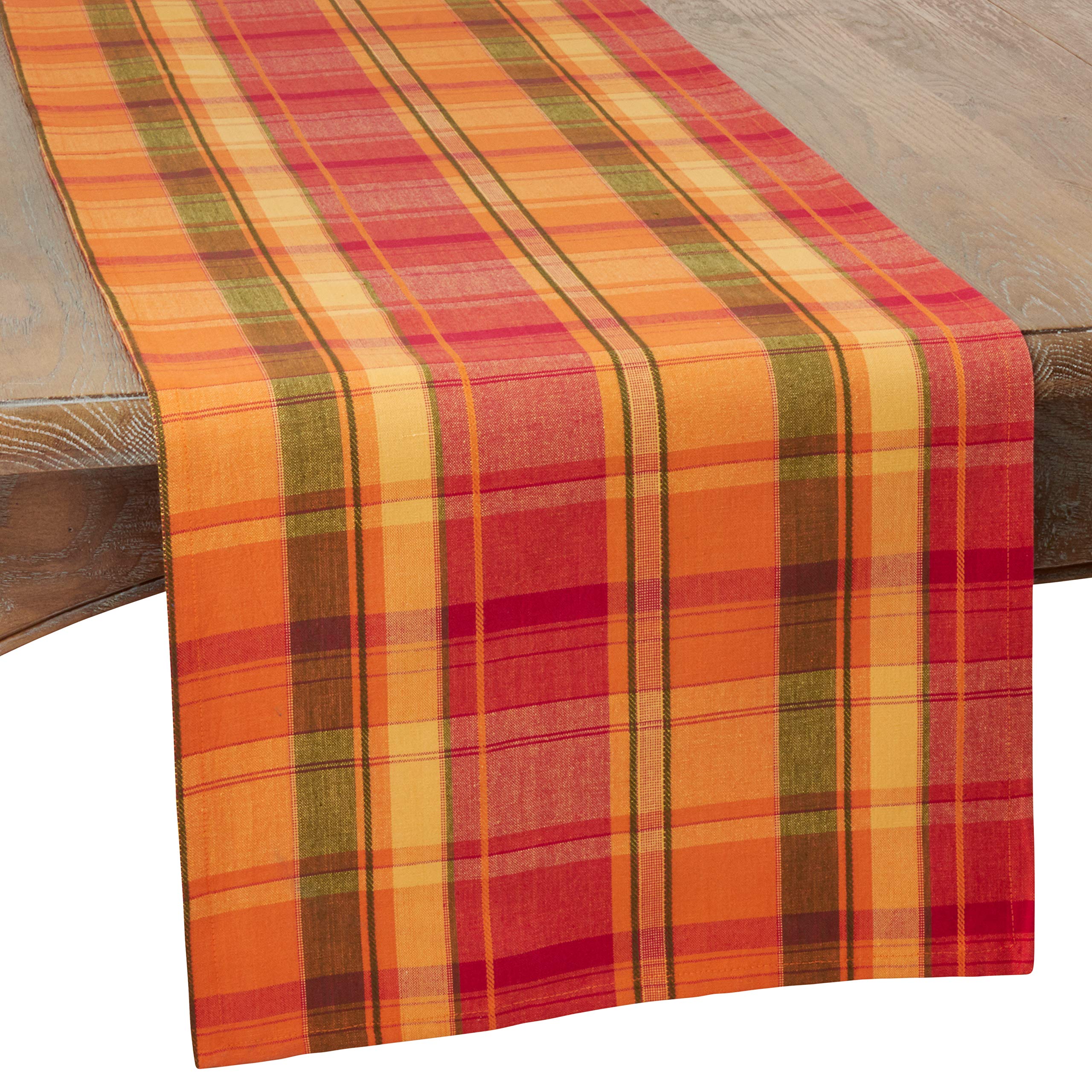 Terracotta Orange Harvest Halloween Autumn Thanksgiving Holiday Design Table Runner, 16'' X 90'' Rectangular, 100% Cotton, (1 Pi