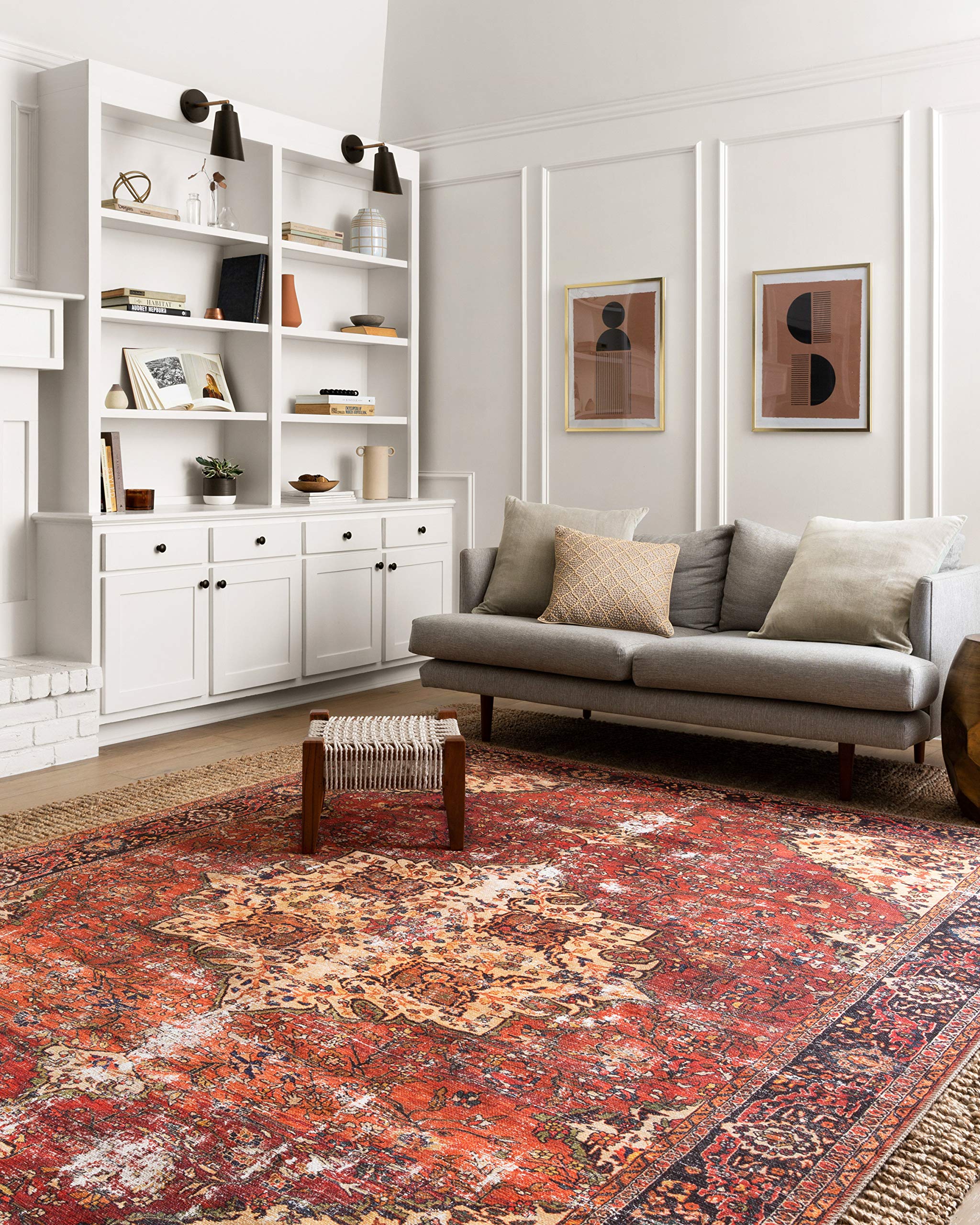 Loloi II Loren Red/Navy 2-3 x 3-9 Accent Rug
