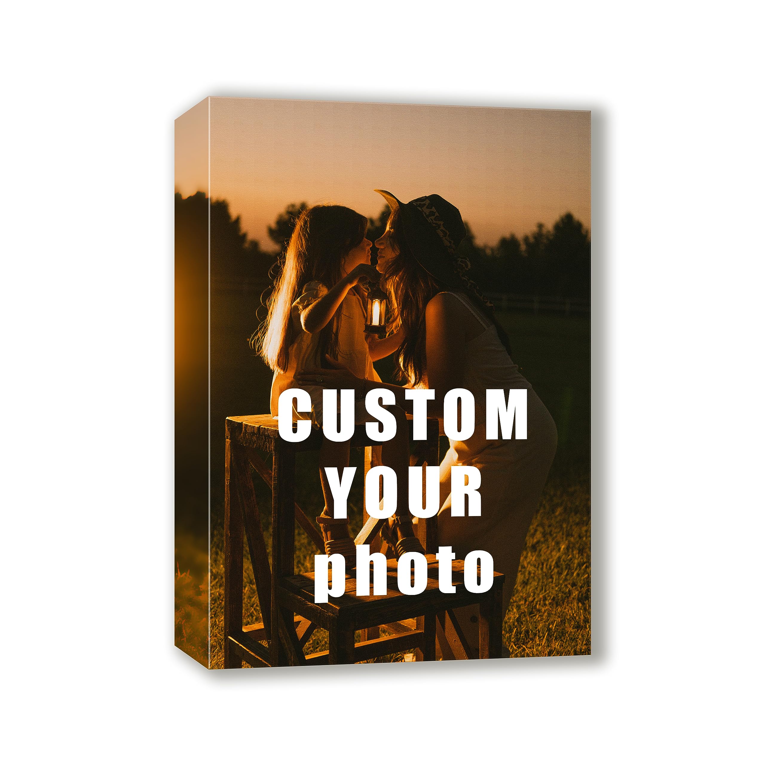 Personalized Custom Canvas Prints (Framed Canvas, 8'' X 8'') - Custom Canvas Print With Your Photo - Perfect For Home Decor, Gif