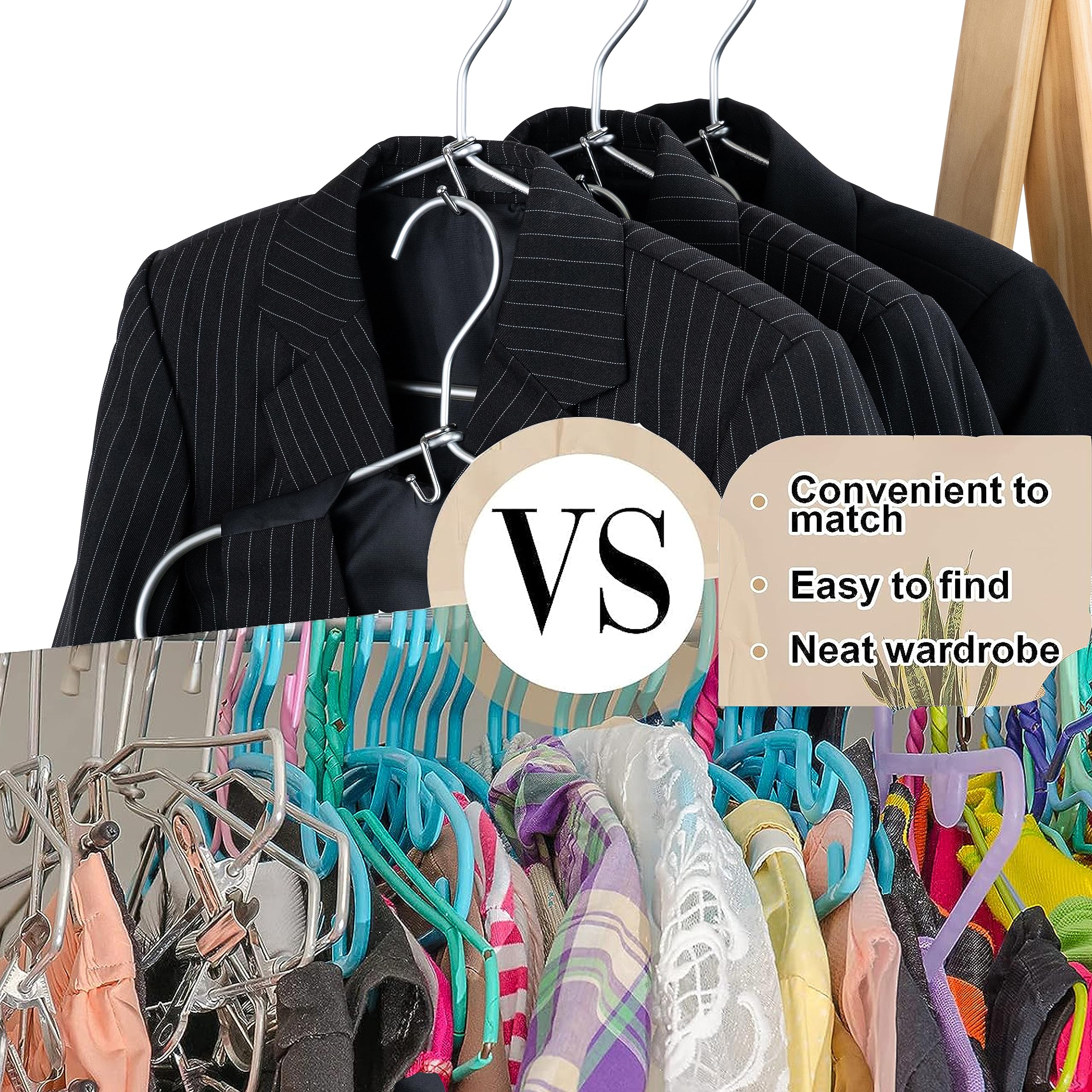 Koobay Clothes Hanger Connector Hooks, 36Pcs, Clothes Hanger Organizer Mini Space Saving Clothes Hanger Extender Cascading Conne
