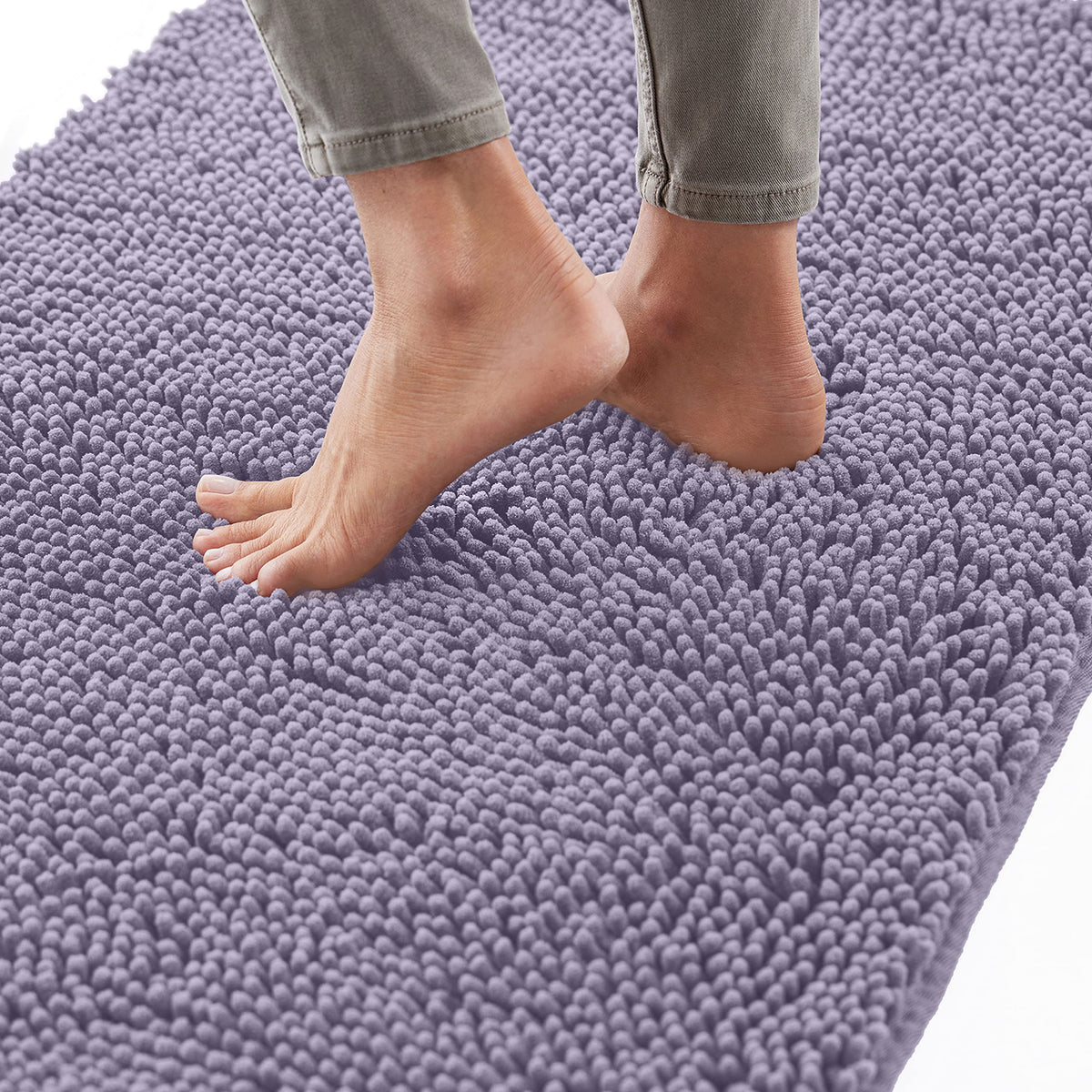 Gorilla Grip Bath Rug, 36X24, Thick Soft Absorbent Chenille Rubber Backing Bathroom Rugs, Microfiber Dries Quickly, Shaggy Machi