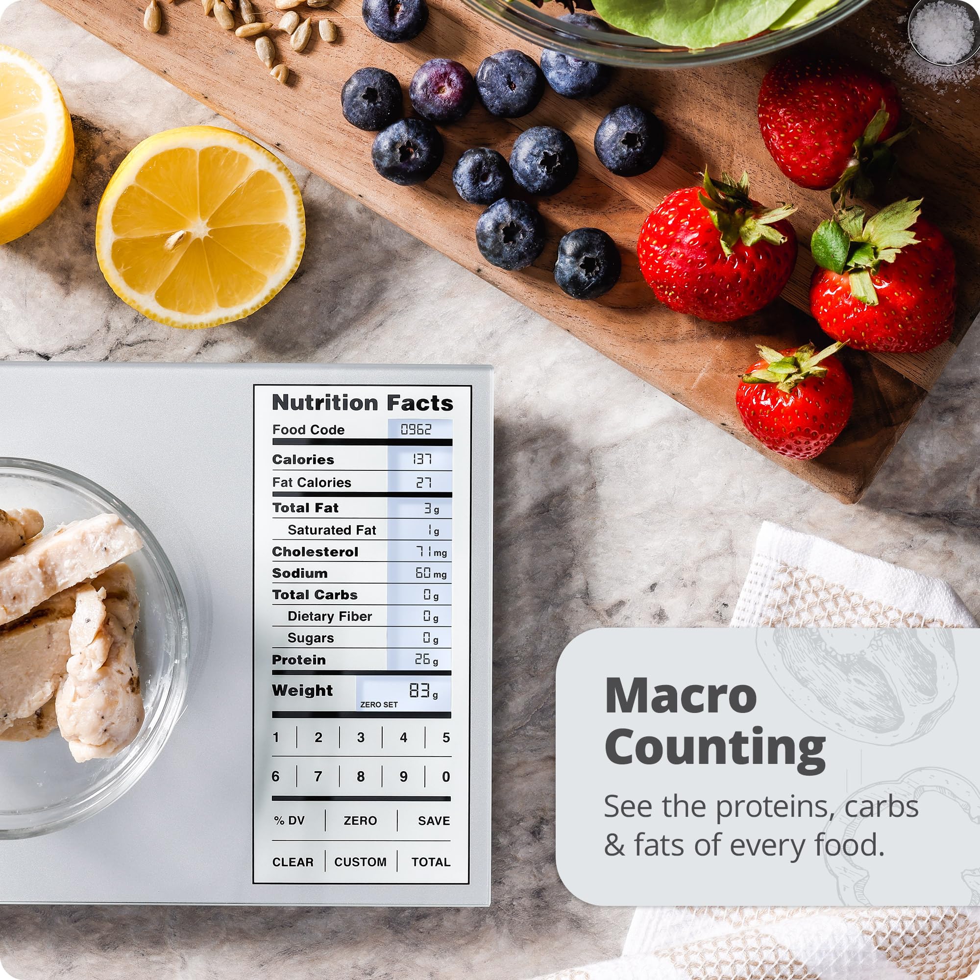 Greater Goods Nutrition Food Scale, Perfect For Weighing Nutritional Meals, Calculating Food Facts, And Portioning Snacks, Desig