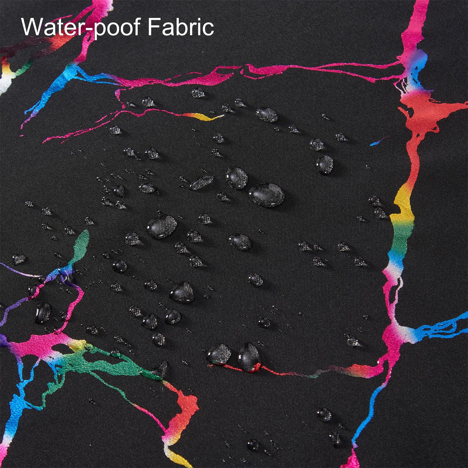 Hyawge Black Marble Shower Curtains,Unique Metallic Colorful Foil Printed,Water-Proof,Fabric Shower Curtain With Hooks, With Hoo