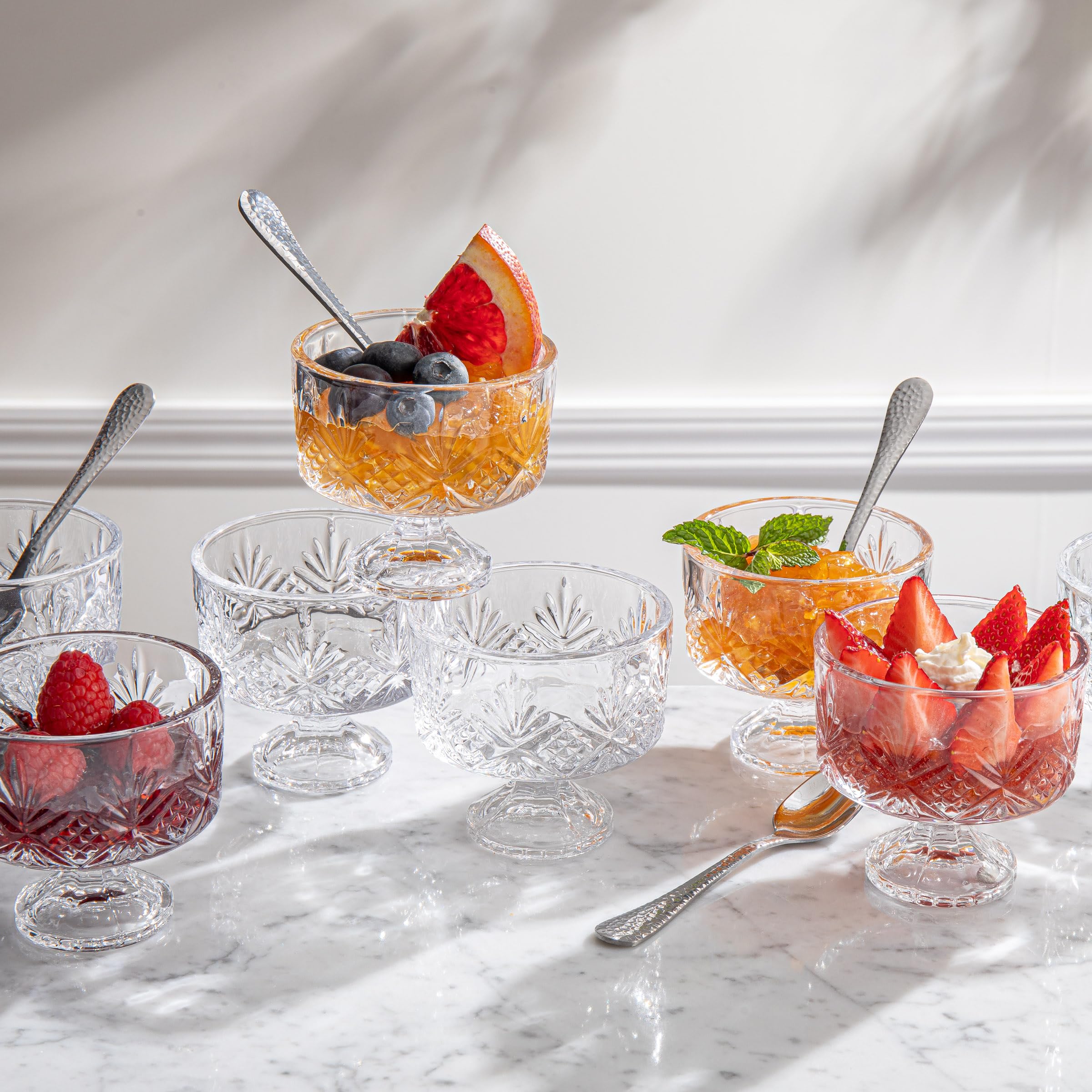 Godinger Glass Dublin Trifle Set, 16 Pc, Clear, 3.2 Size, Model 25490
