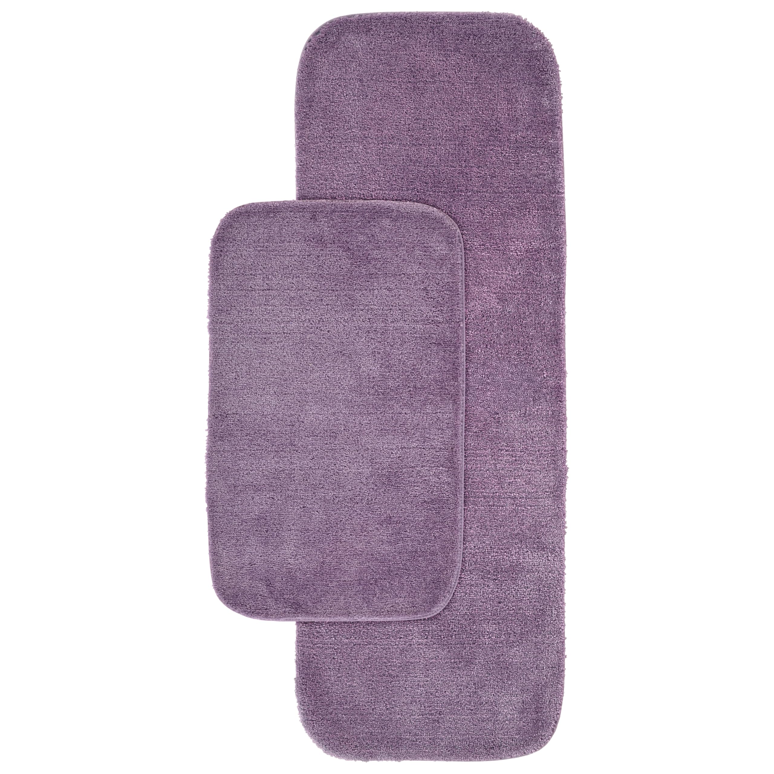 Garland Rug Traditional Nylon Washable Purple 2 Bath Rugs (21 X 34, 22 X 60) - Soft, Absorbent, And Stylish For Your Bat