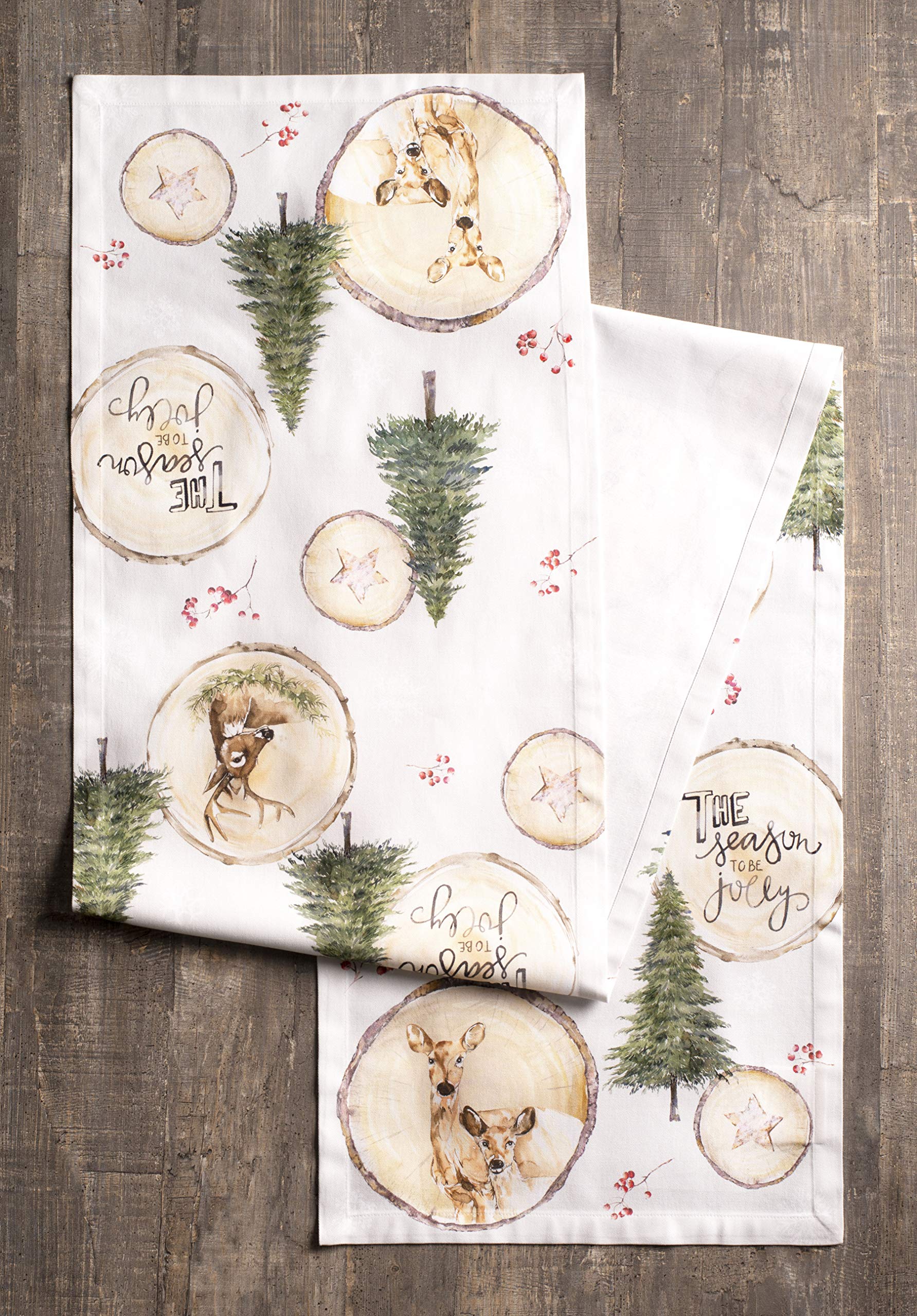 Maison D' Hermine Tablerunners 100% Cotton Table Runner Decorative Table Cover For Home, Kitchen, Dining & Camping, Mountain Lif