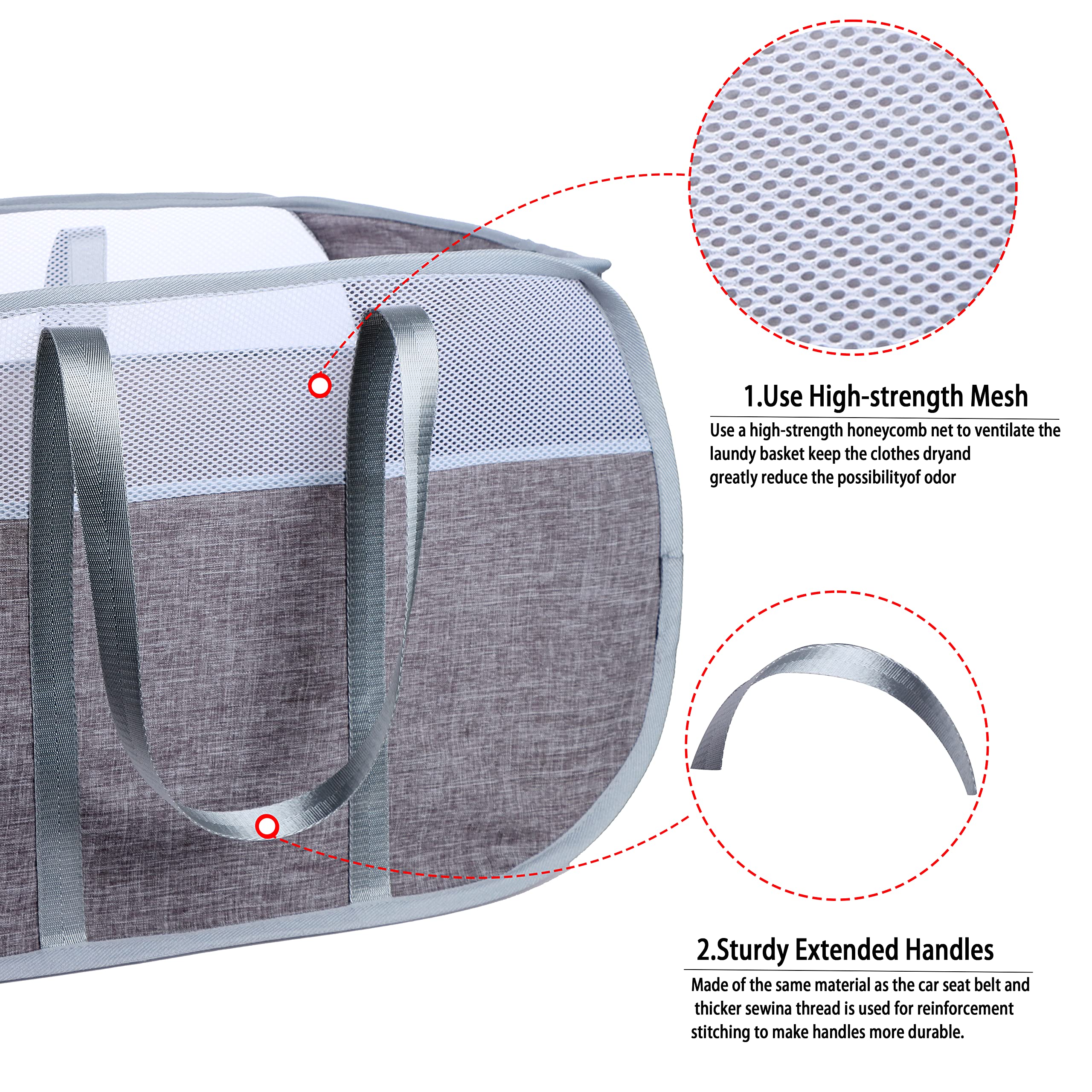 Pop Up Laundry Hamper,With Durable Handles Collapsible Laundry Basket,Easy To Open And Fold For College Dorm,Kids Room,Travel (G