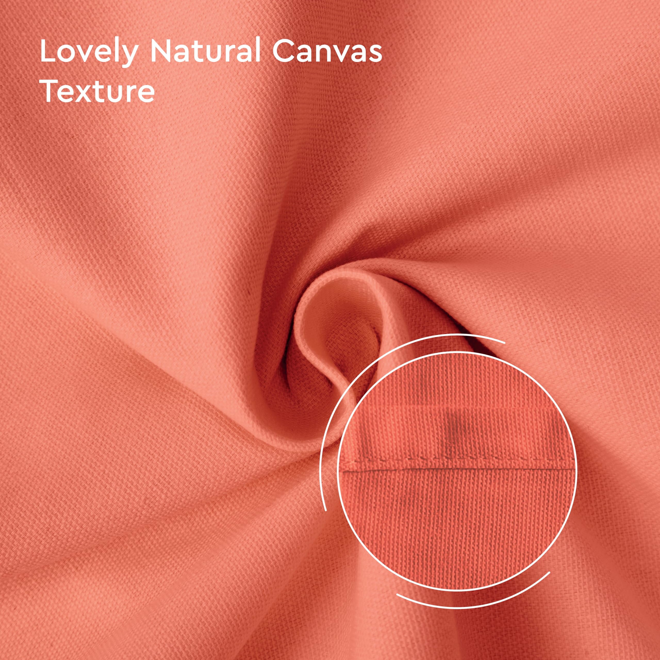 Encasa Xo Table Runner 13X72 In Long | Cotton Canvas Fabric | Coral Solid Color | Machine Washable & Durable