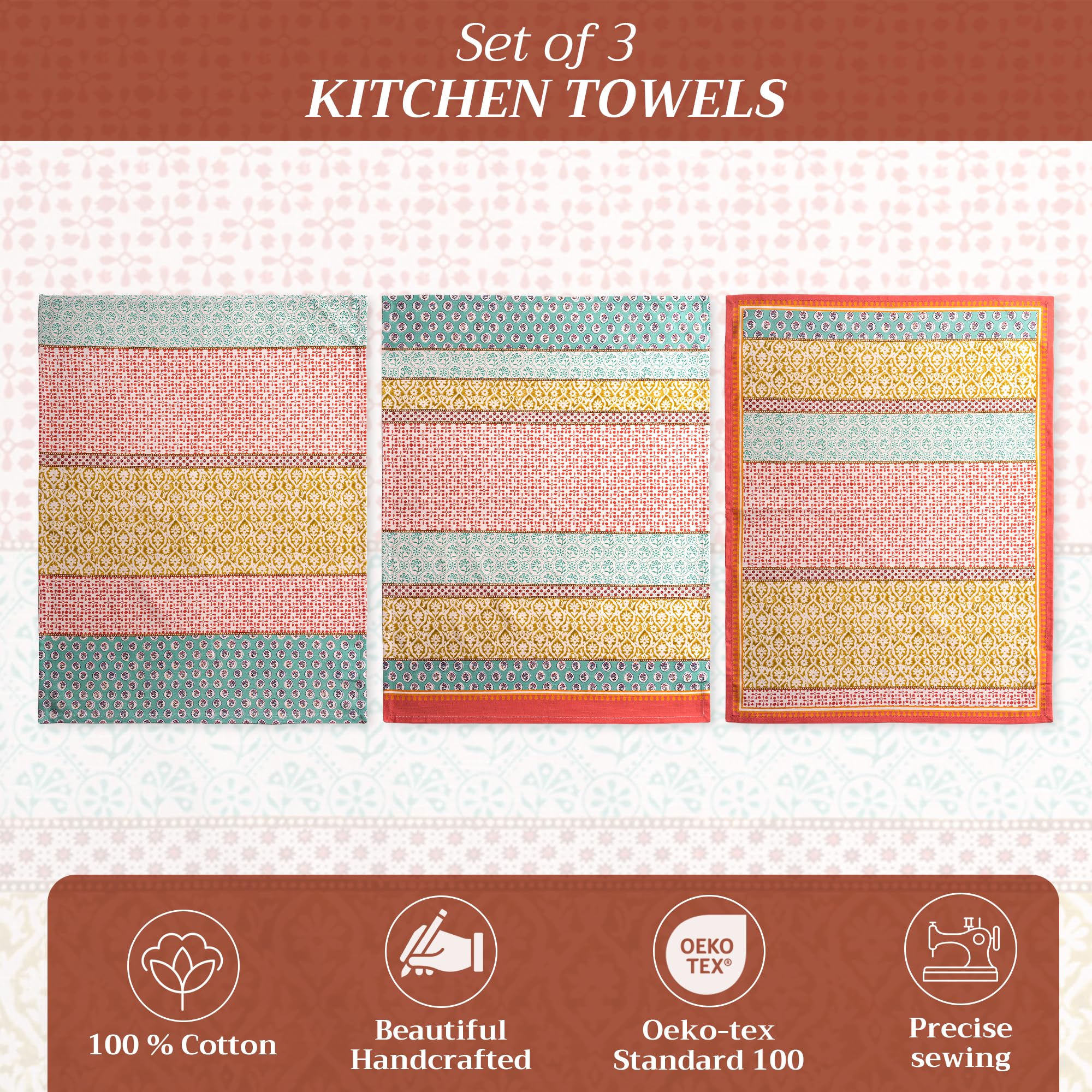 Maison D' Hermine Dishcloths 100% Cotton Multi-Purpose Kitchen Towel For Gifts, Kitchen, Holiday, Dinner, Wedding, Baby Shower &