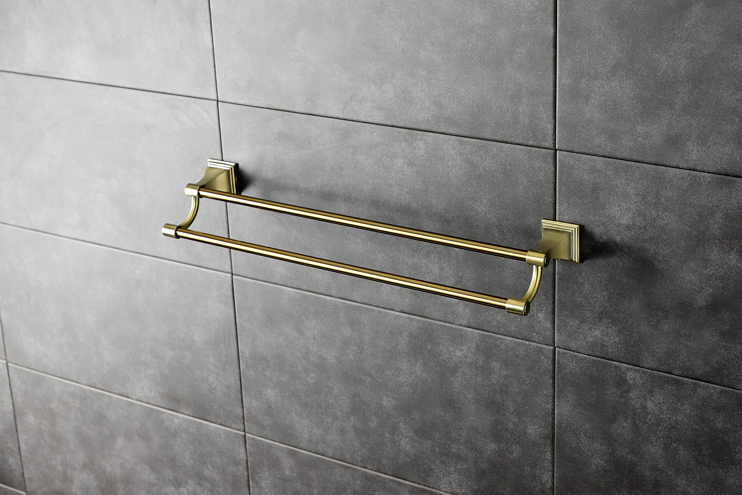 Kingston Brass BAH6123BB Monarch 24-Inch Dual Towel Bar  Brushed Brass