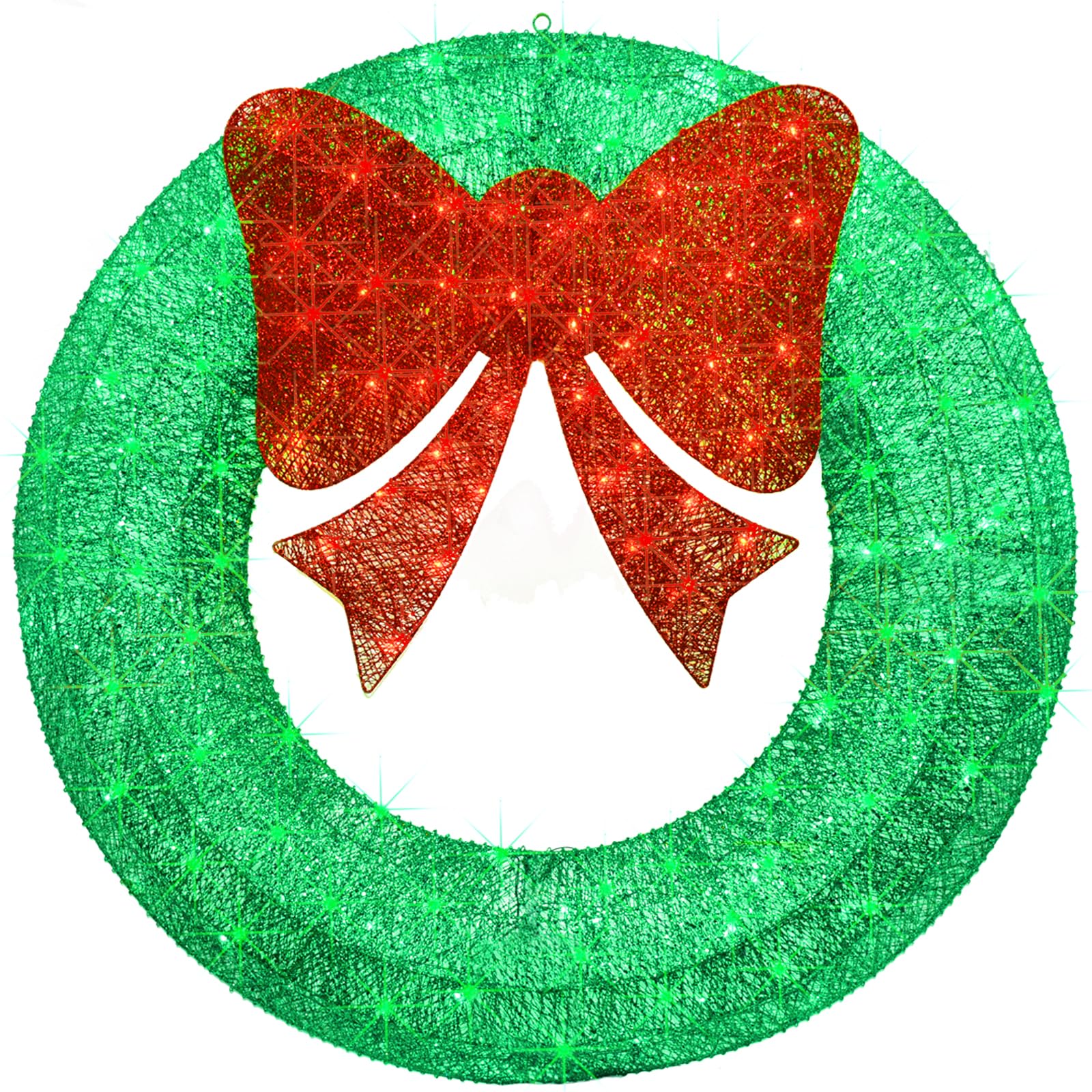 48Inch 4FT Large Christmas Wreath - Outdoor Christmas Wreaths with LED Lights, Xmas Decorations for Door Outdoor Indoor Wall Hom