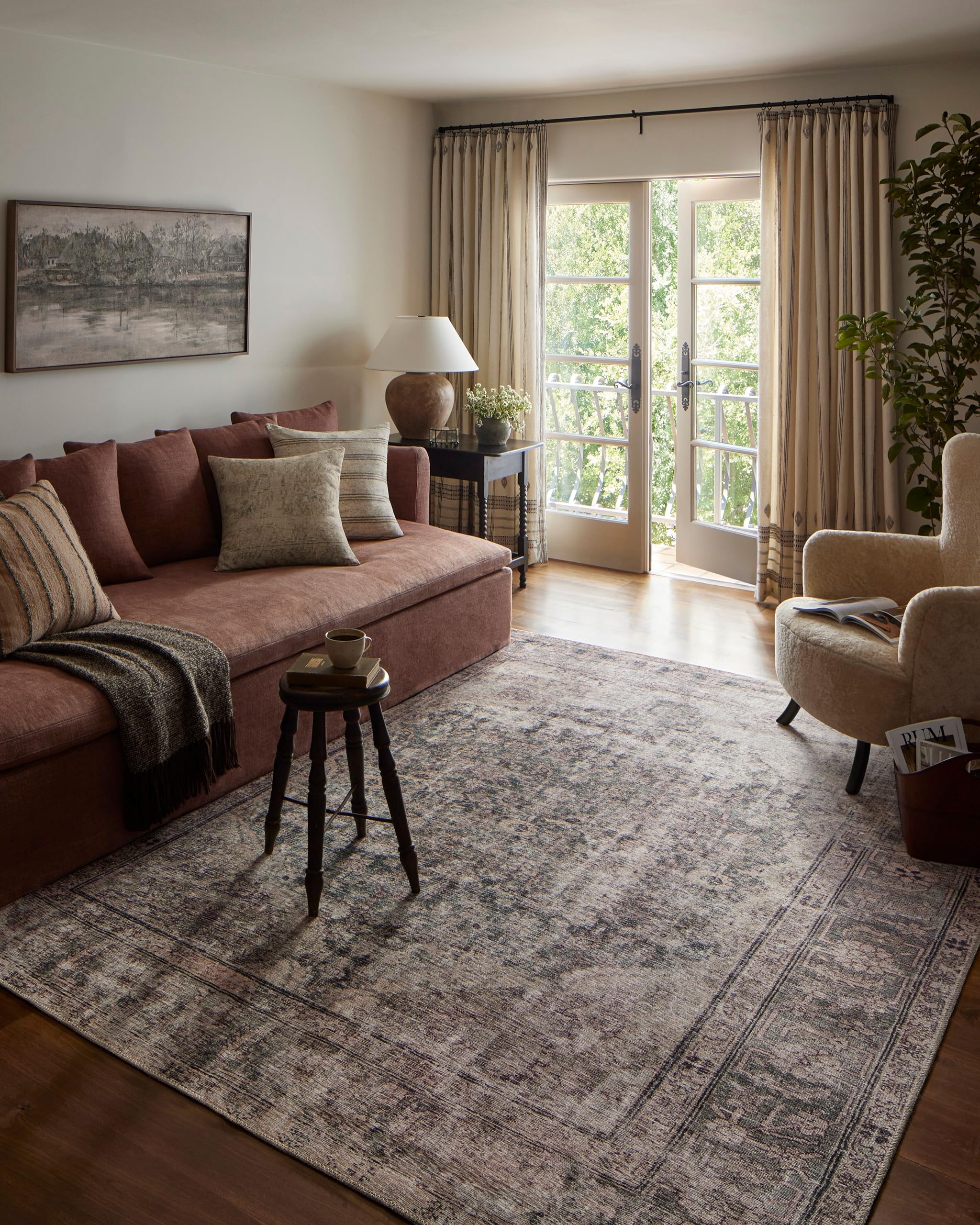 Loloi Amber Lewis x Georgie Lagoon/Beige 2-6 x 7-6 Runner Rug