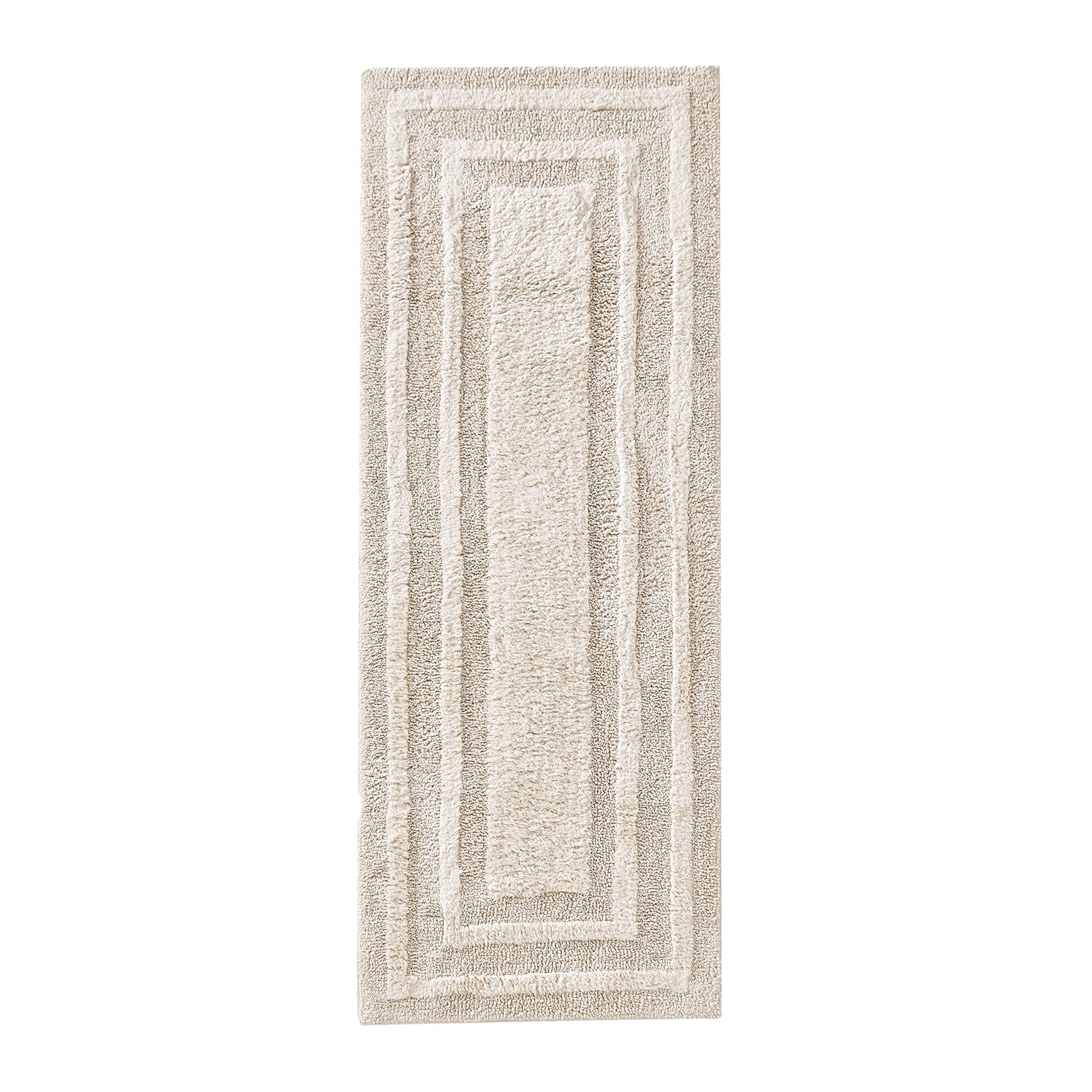 Eddie Bauer - Bathroom Rug Runner, Soft Tufted Cotton Bathroom Decor, Super Absorbent & Quick Dry (Logan Light Grey, 60'' X 22''