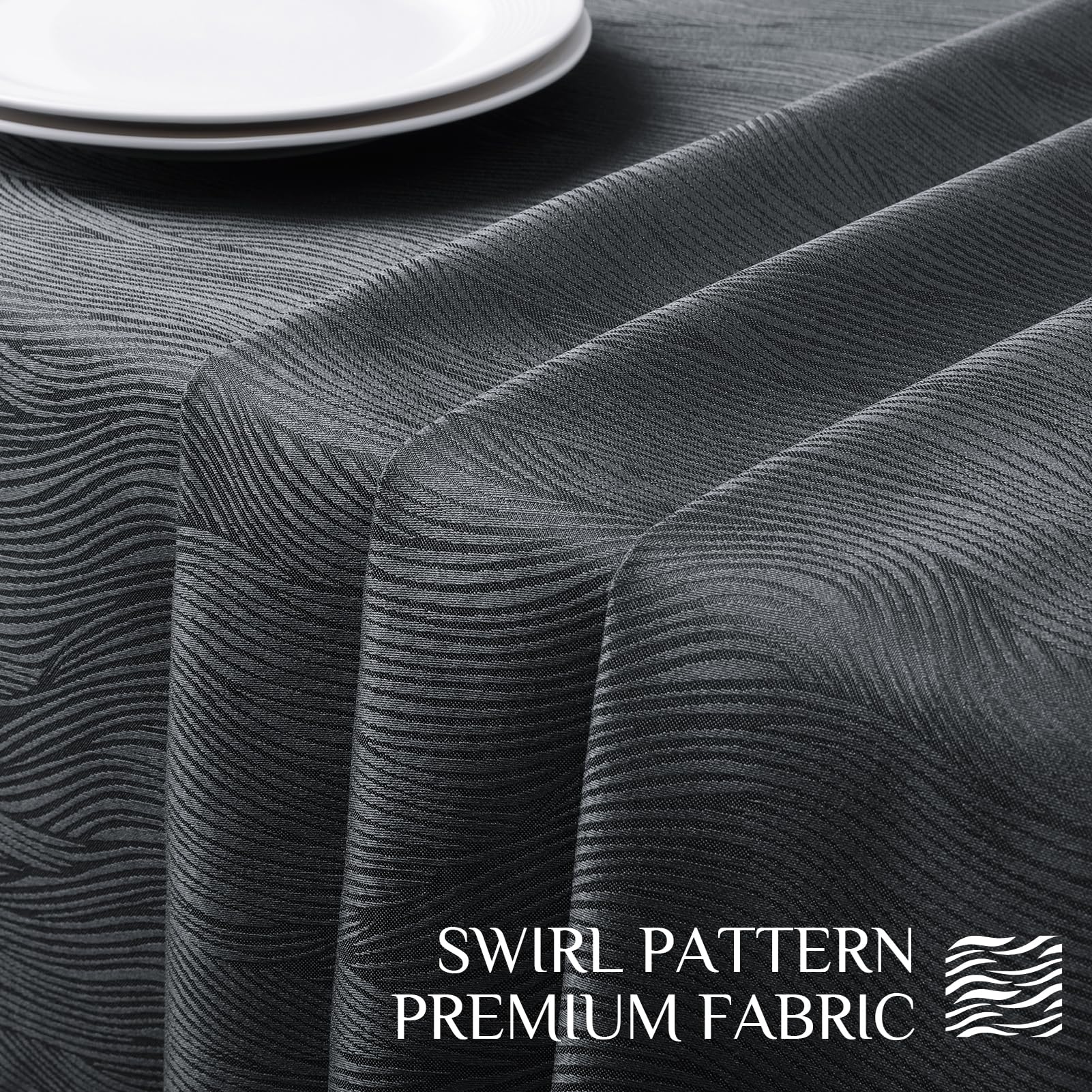 Softalker Jacquard Rectangle Tablecloth - Swirl Design Waterproof Stain Resistant Table Cover Wrinkle Free Heavy Weight Table Cl