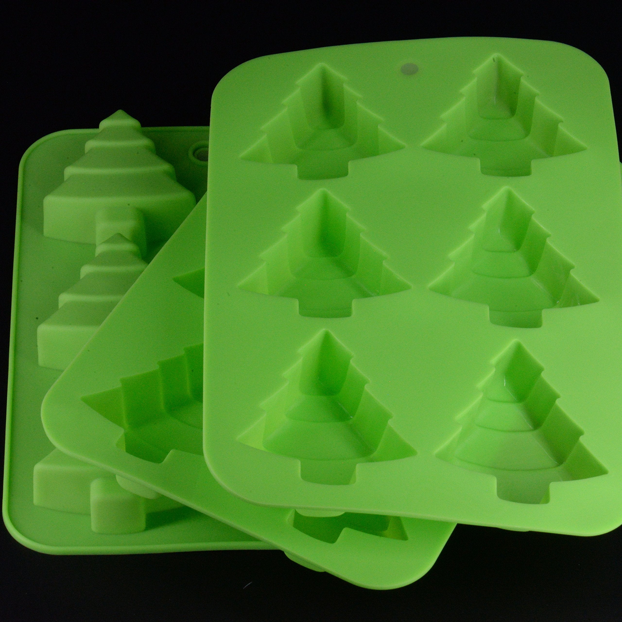 Christmas Tree Silicone Non Stick Molds [3Pack] for Baking Cakes | Brownies | Pastries | Cupcakes | Fruit Cakes or Making Soap 
