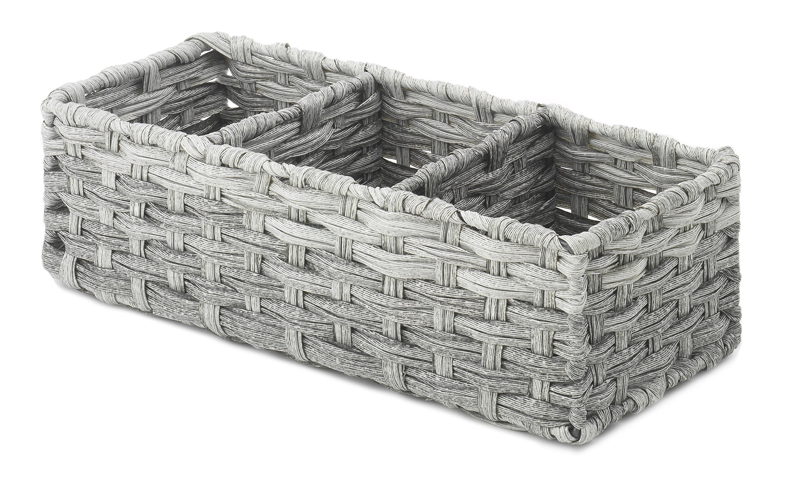 Whitmor Split Rattique Tank Topper Gray Wash