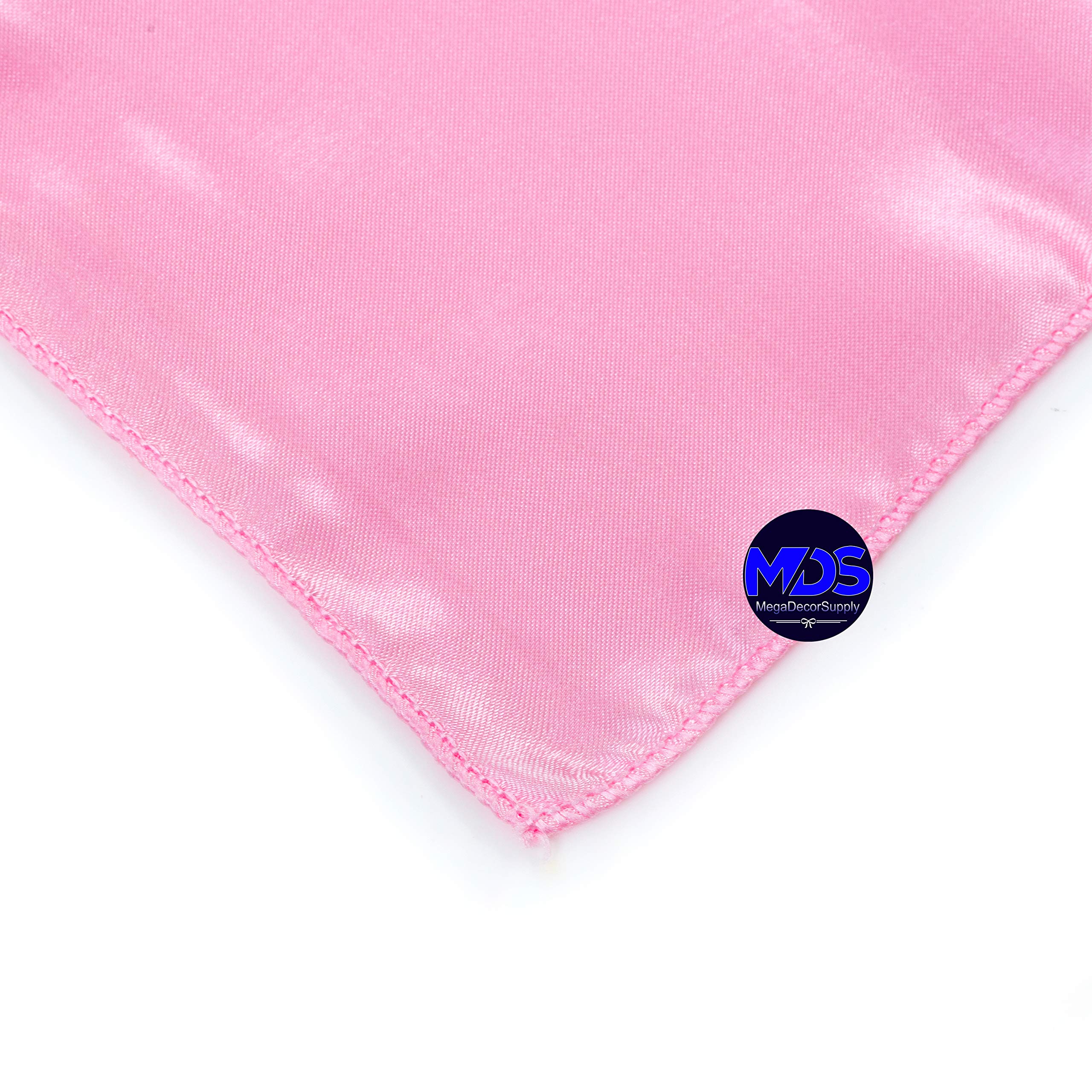 Mds Pack Of 50 Wedding Satin 12''X 12'' Square Dinner Napkin Or Handkerchief For Wedding Banquet Decoration - Pink