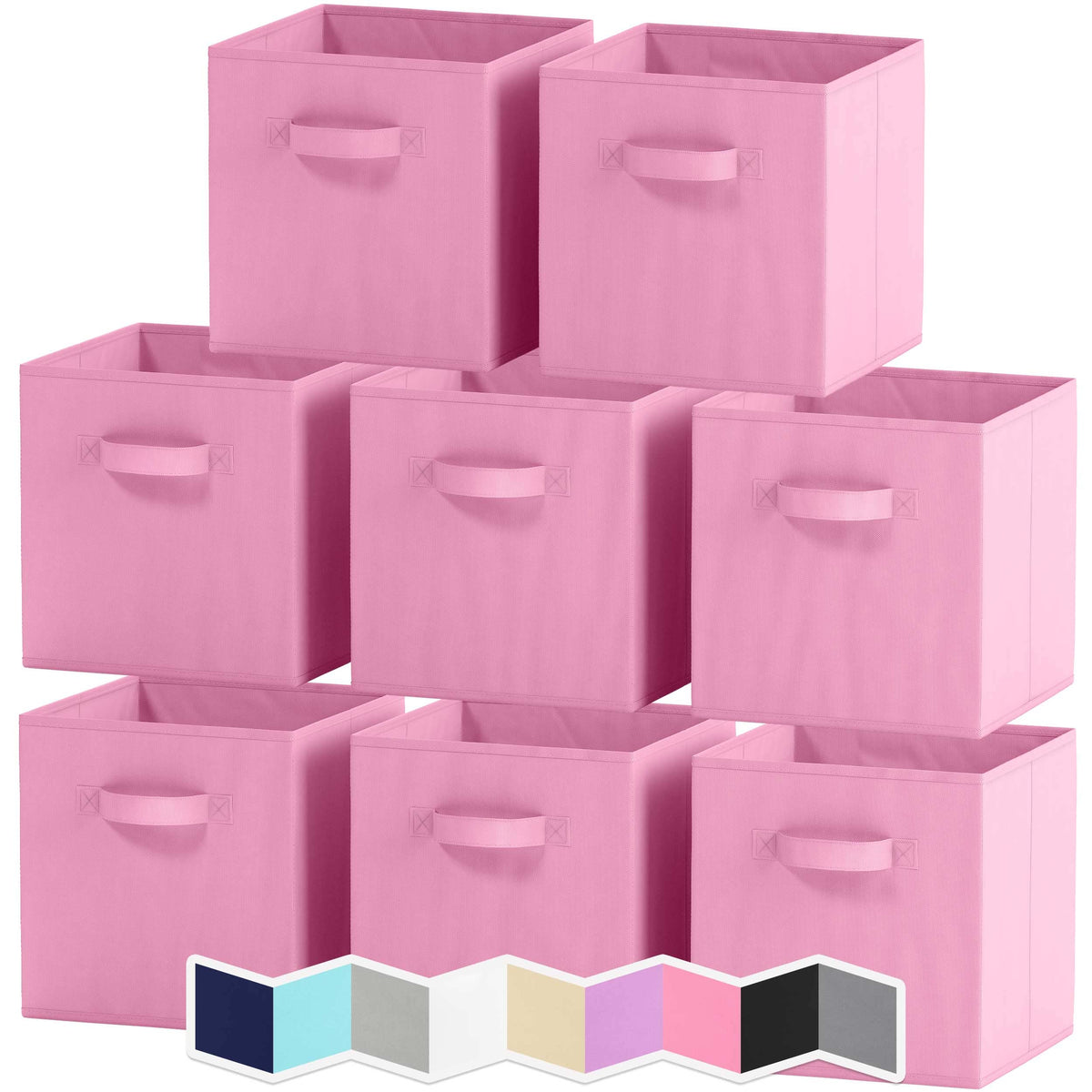 Royexe Storage Cubes - 11 Inch Cube Storage Bins (Set Of 8) Fabric Cubby Organizer Baskets With Dual Handles  Foldable Closet Sh
