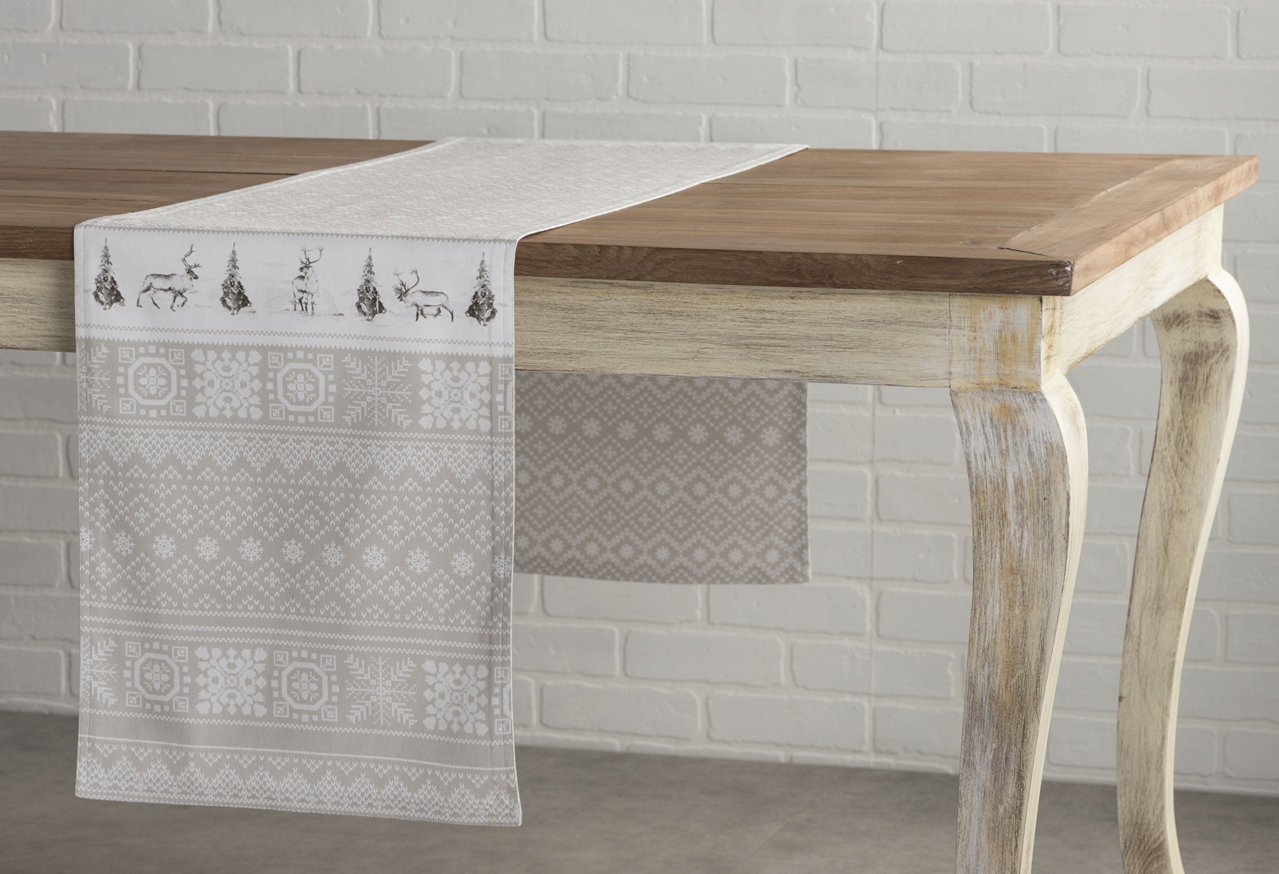 Maison D' Hermine Tablerunner 100% Cotton Table Runner Decorative Table Runners, Home, Wedding & Camping, Cozy Christmas (Double
