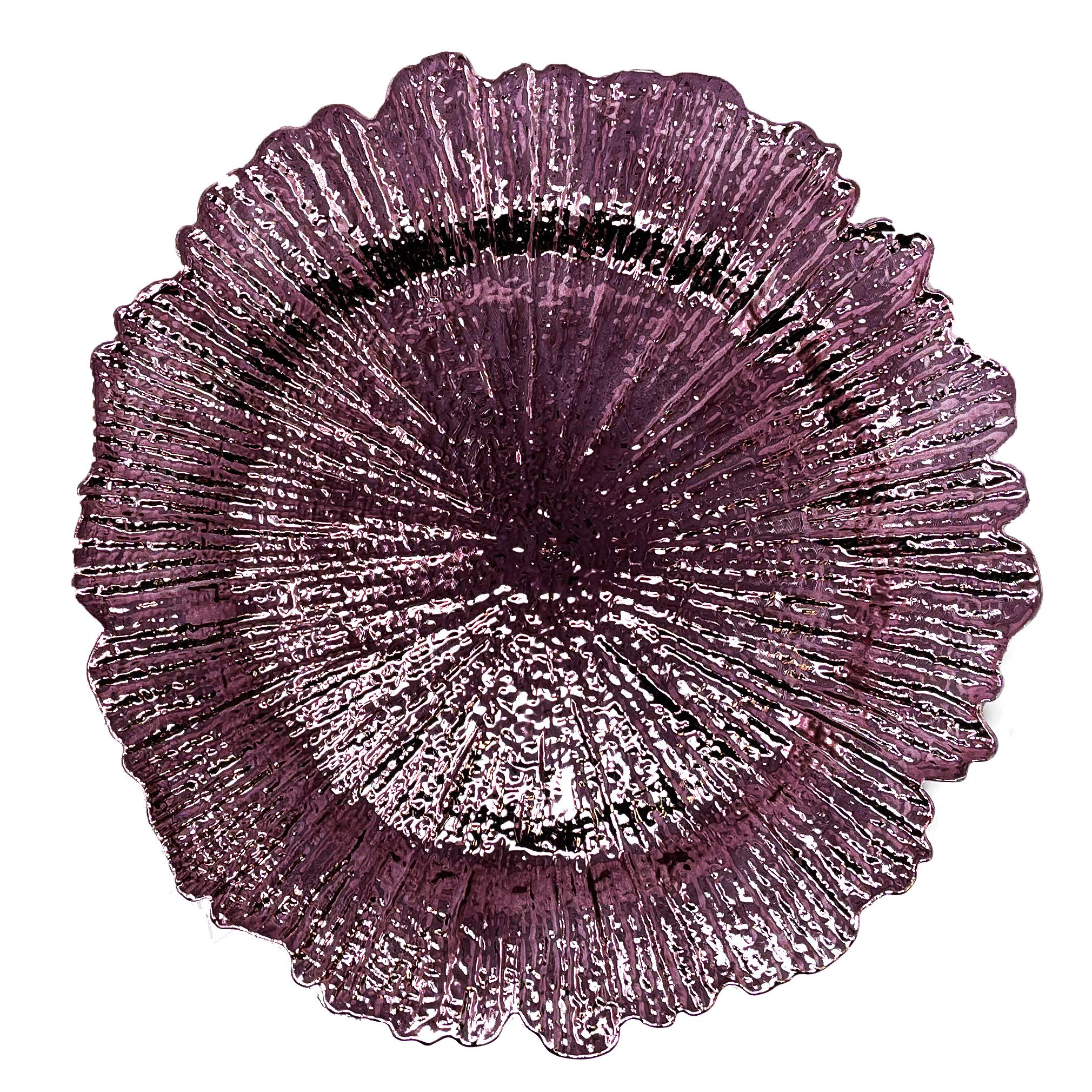 allgala 13-Inch 6-Pack Heavy Quality Plastic Round Charger Plates-Reef Purple-HD80338