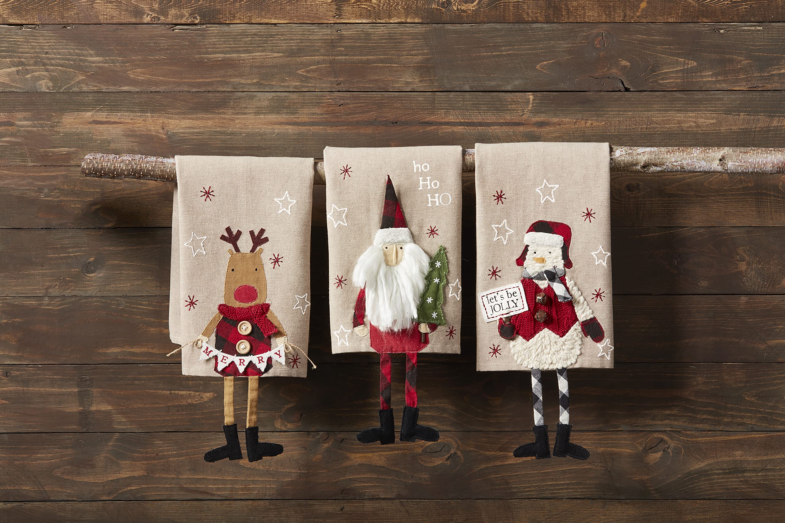 Mud Pie Christmas Dangle Leg Towel, Santa, 21'' X 14''